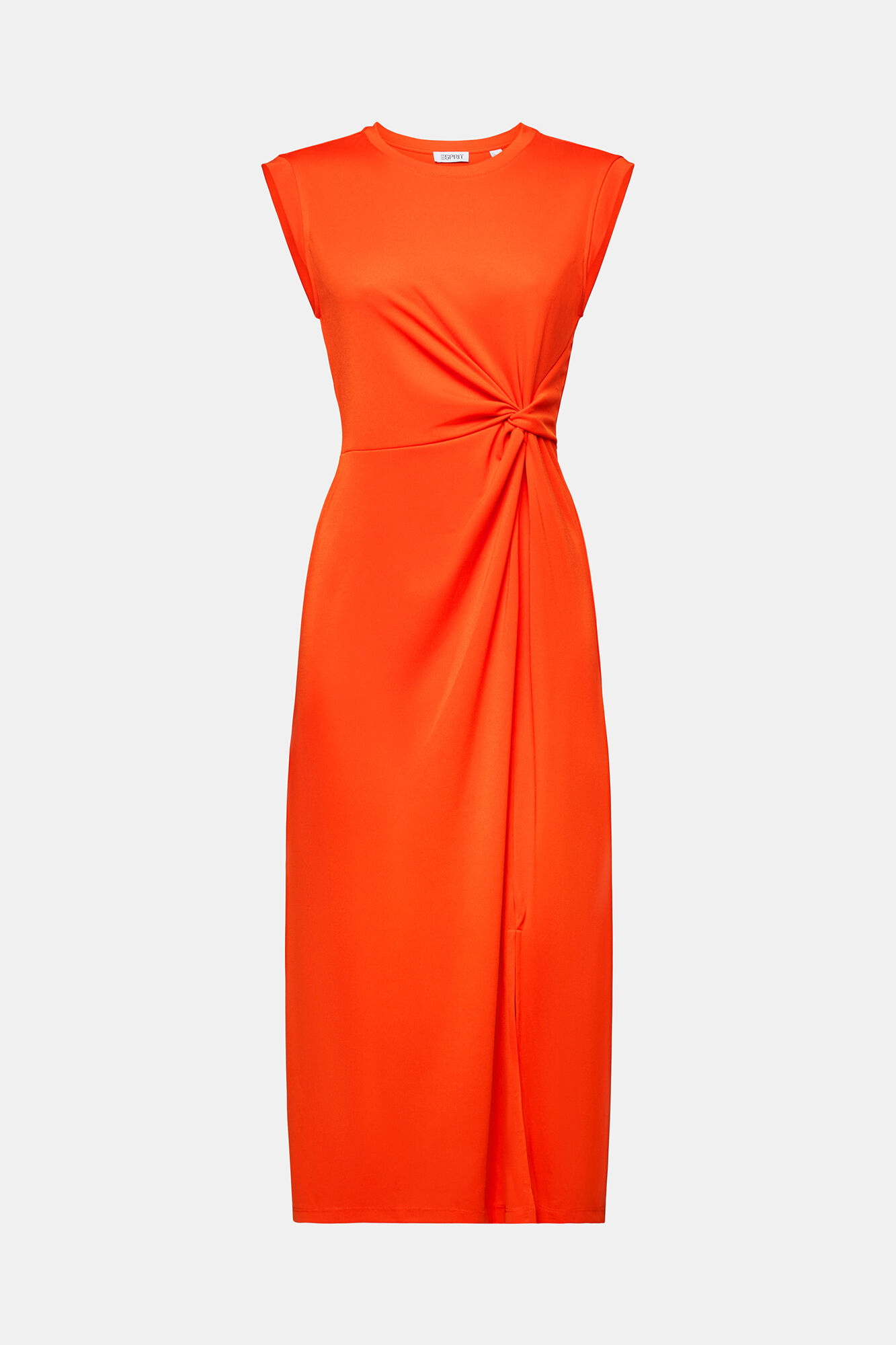 Esprit Long sleeveless side-knot dress Orange