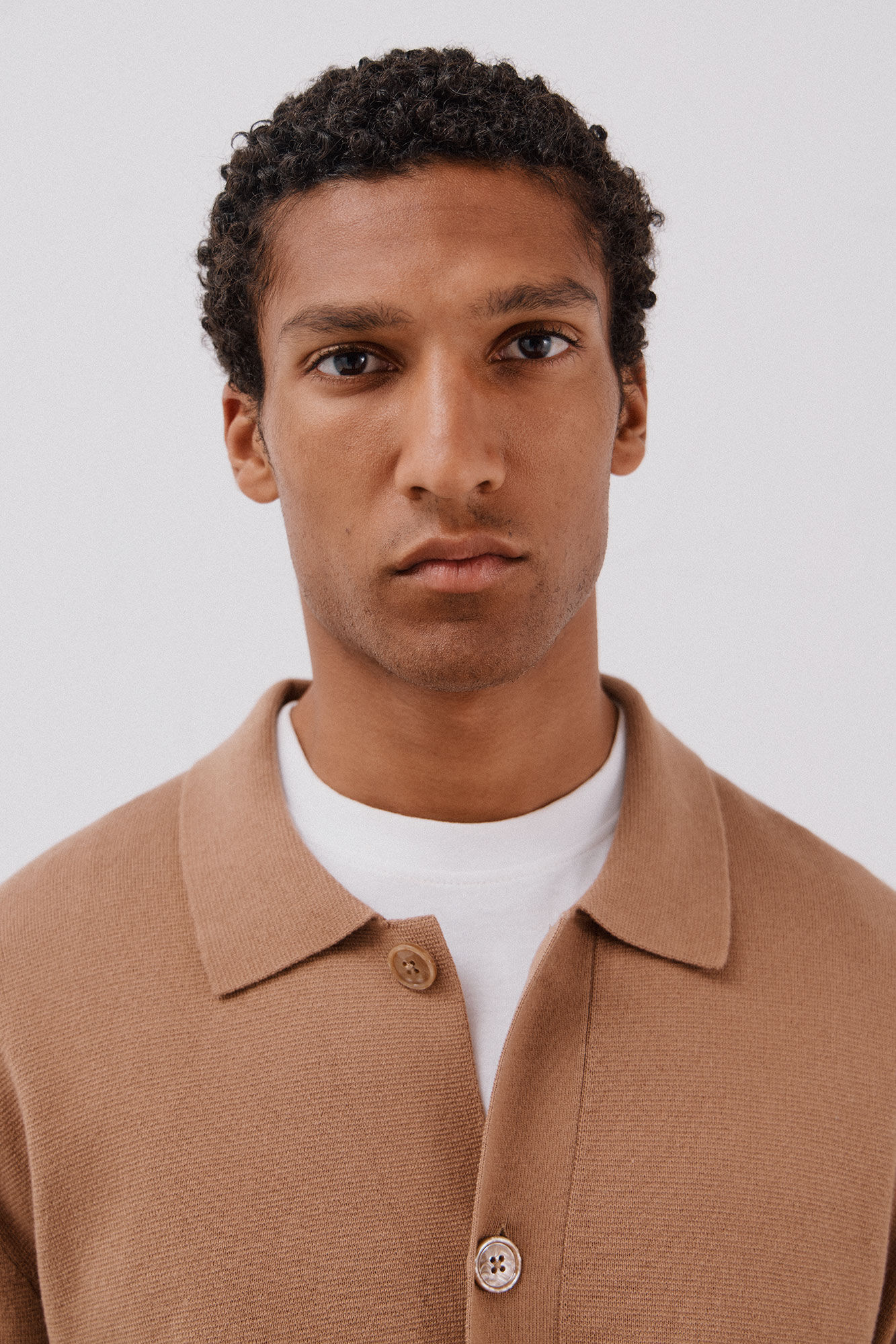 Cortefiel Cotton jersey-knit overshirt sweater Beige