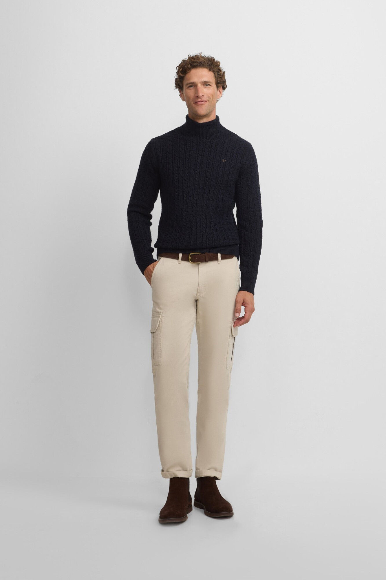 Silbon Camisola de gola com tric&ocirc; oitos