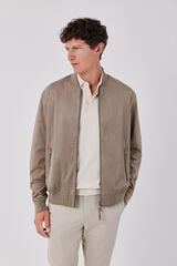 Cortefiel Faux suede bomber jacket Beige