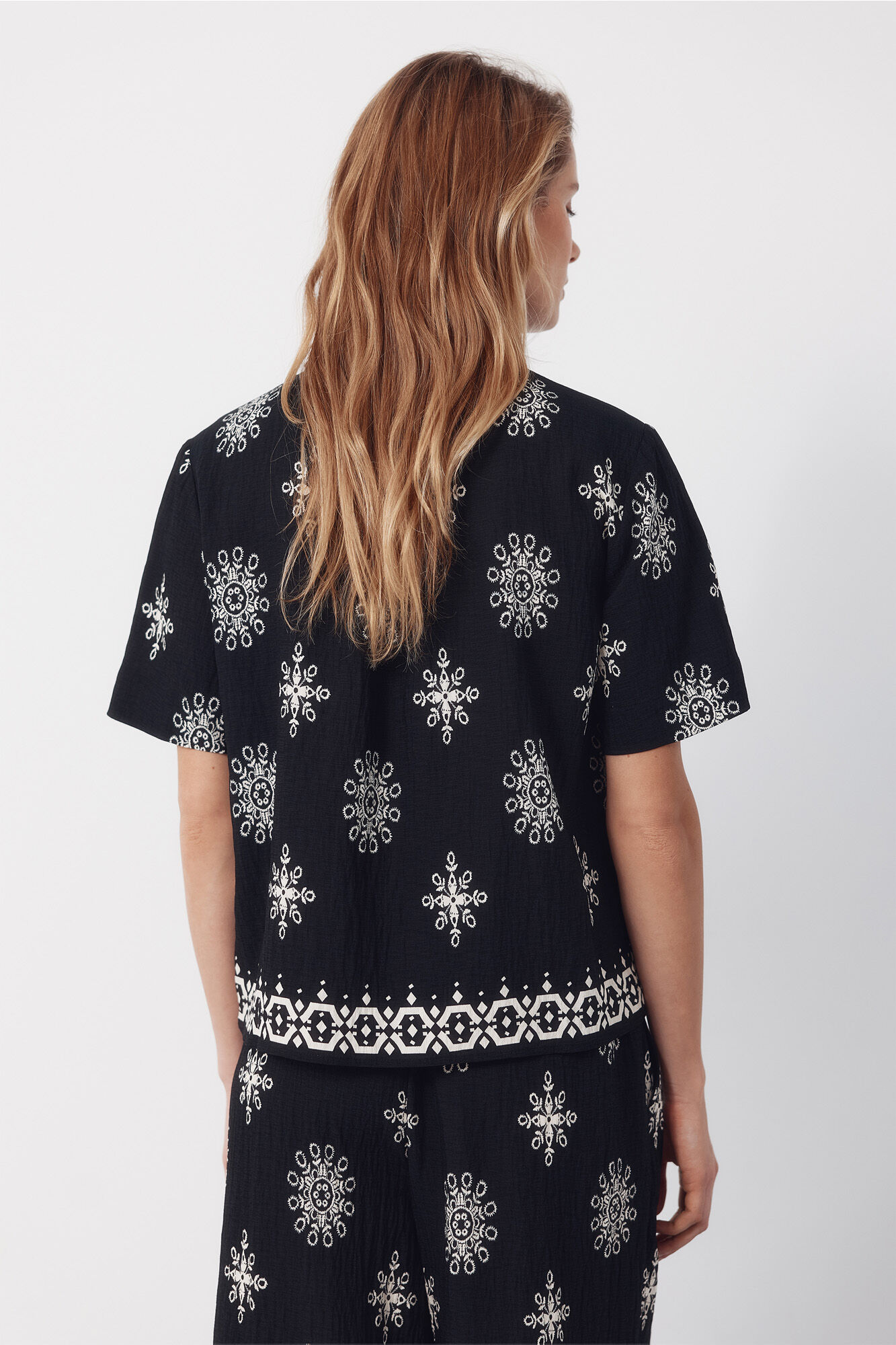 Cortefiel Camisa manga curta estampada Azul