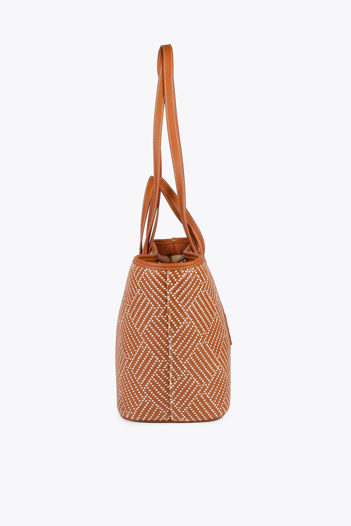 Lola Casademunt Bolso shopper trenzado Estampado beige