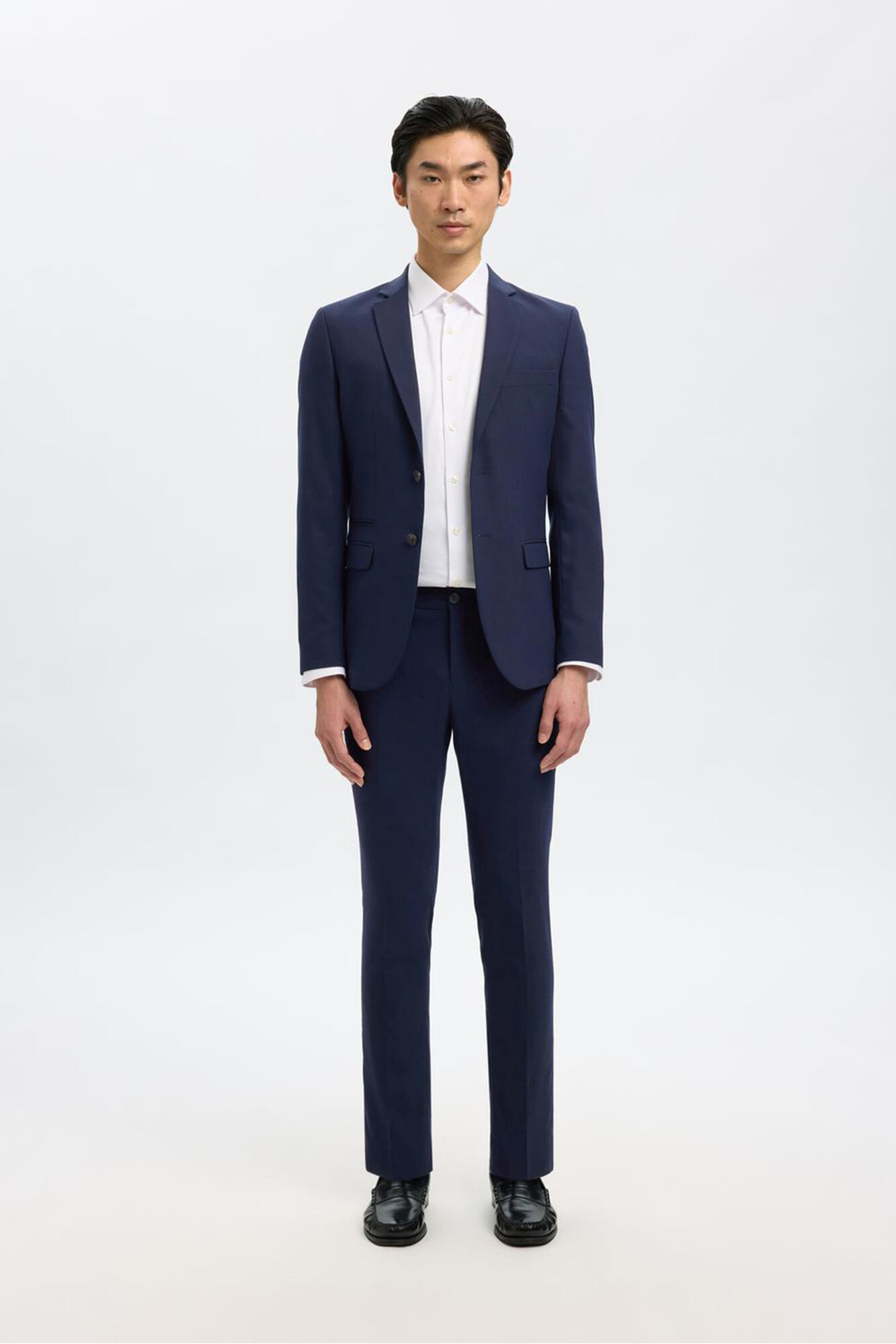 Selected Terno slim fit de duas pe&ccedil;as em l&atilde; fria