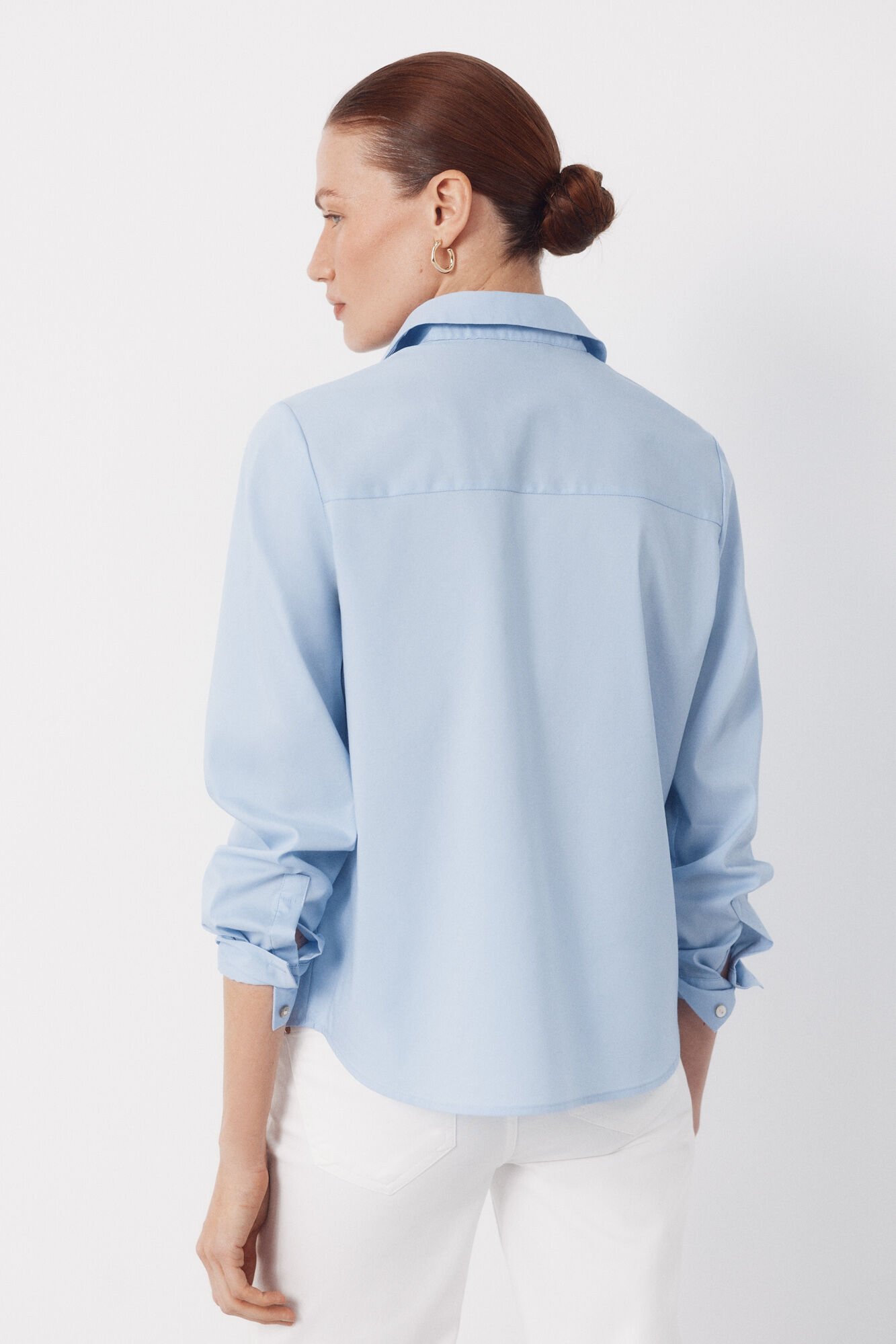 Cortefiel Poplin shirt Blue