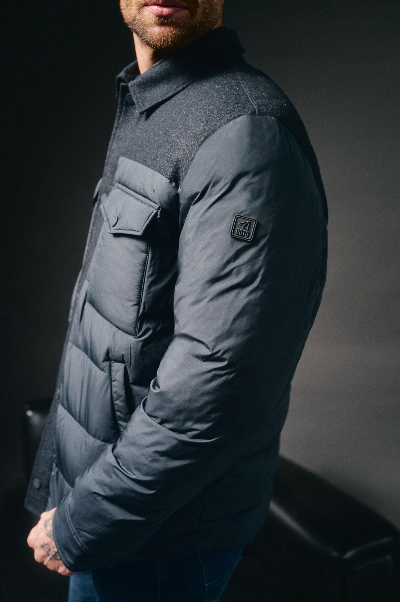 OOTO Sobrecamisa acolchoada com bolsos Azul