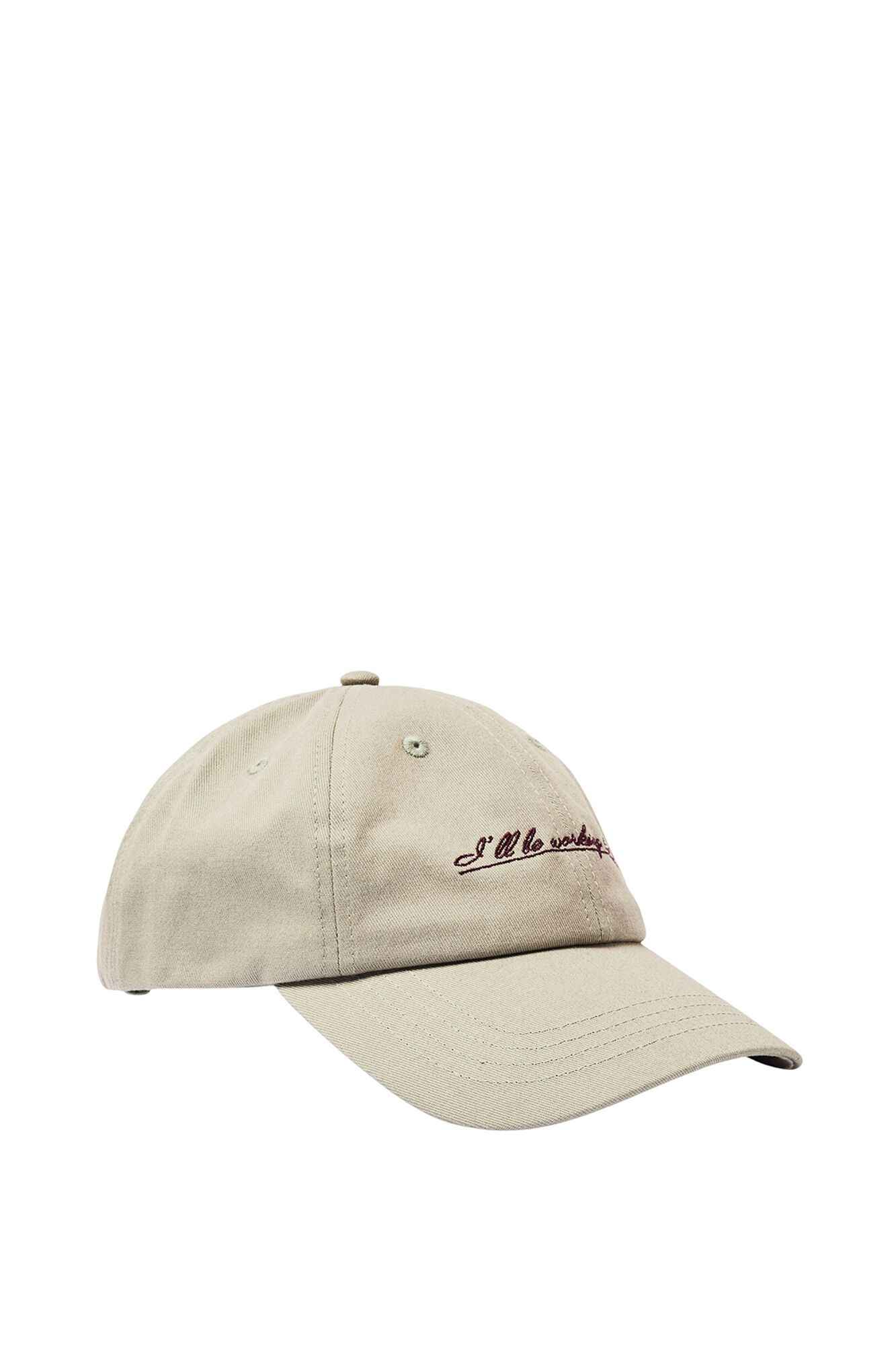 Selected Bon&eacute; bordado 100% algod&atilde;o org&acirc;nico Tostado