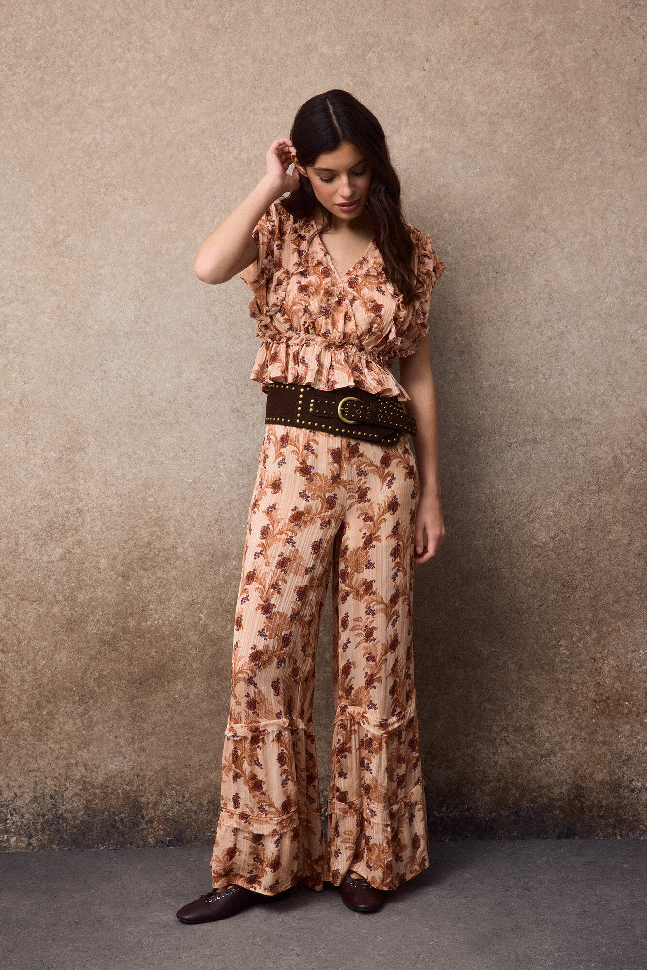 Slowlove Printed fluid blouse