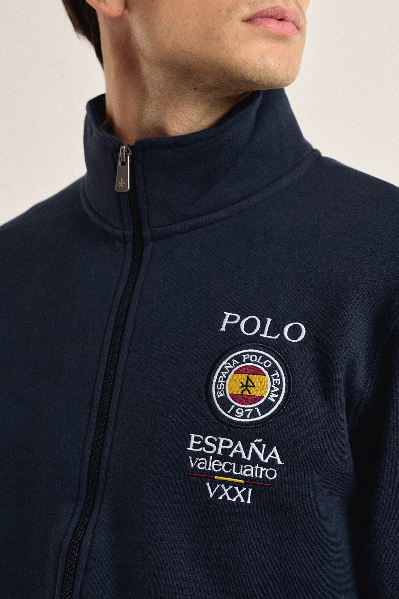 Valecuatro Fecho-&eacute;clair com Sweatshirt Valecuatro azul marinho escudo da Espanha Azul
