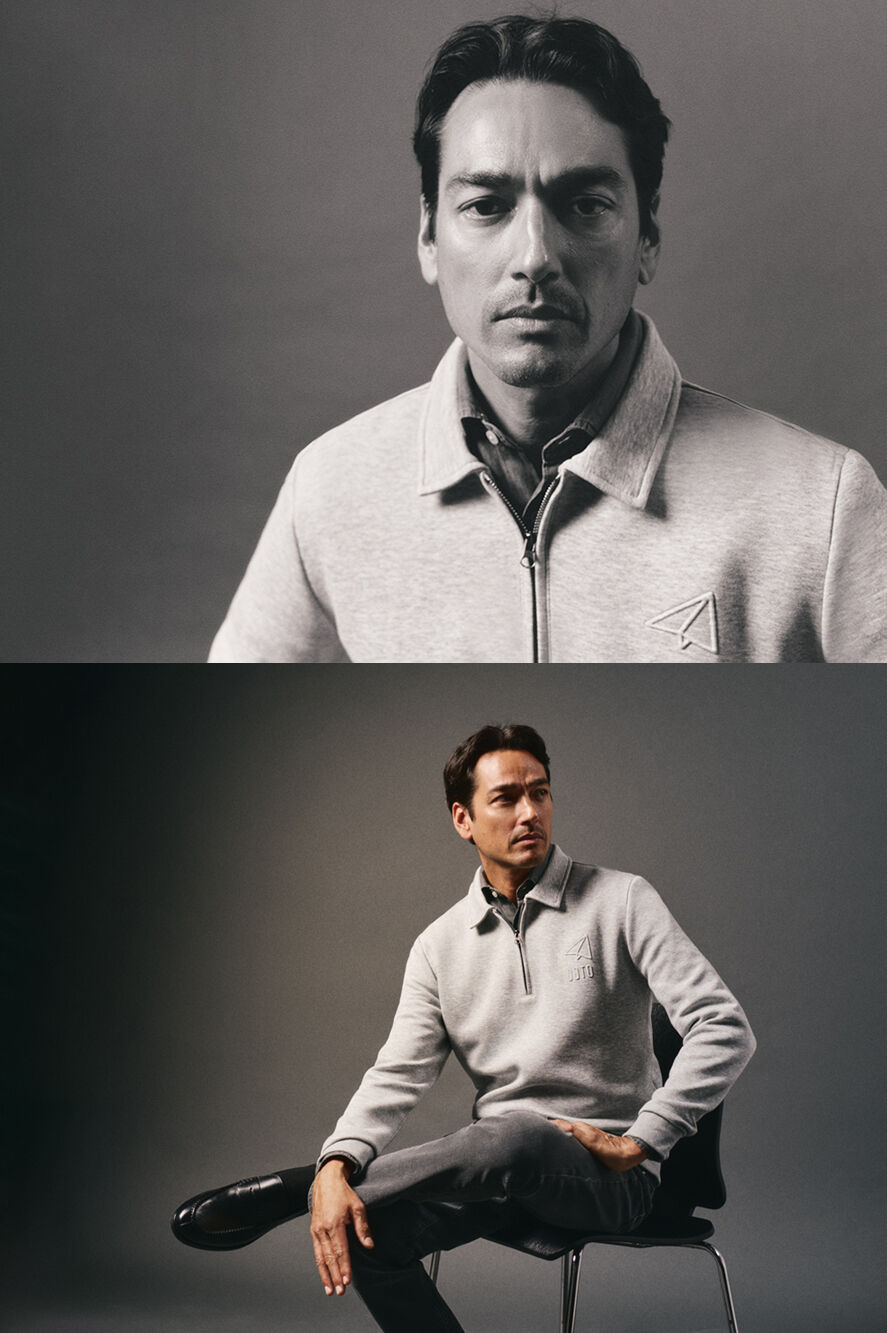 OOTO Sweatshirt com gola e fecho-&eacute;clair Cinzento