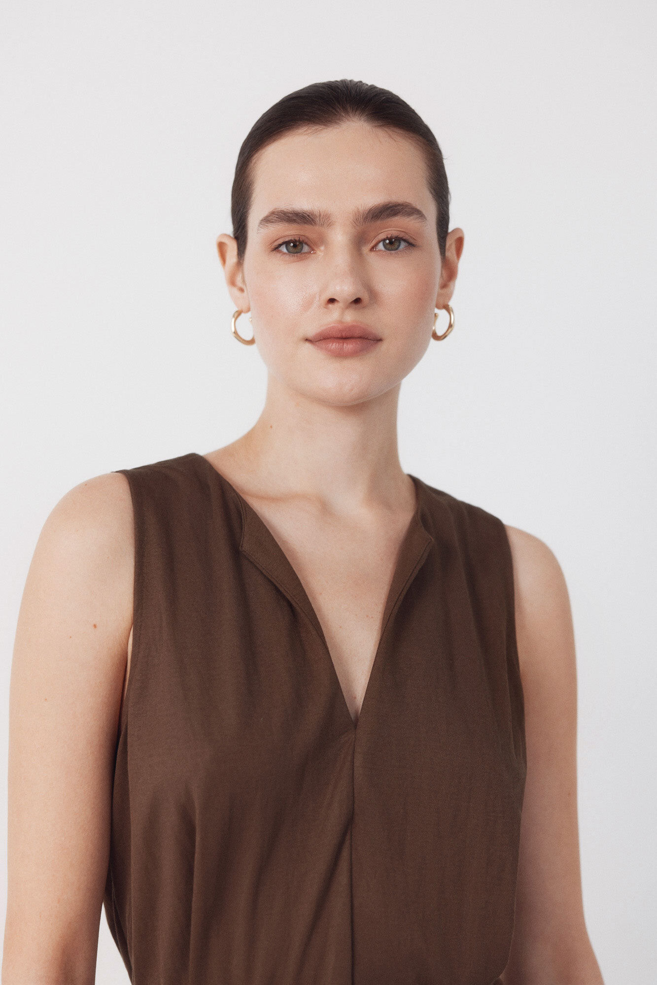 Cortefiel Piqu&eacute; jersey-knit mono Dark brown