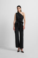 Silbon Calças de tafetá para eventos Preto