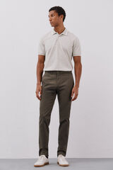 Cortefiel Slim fit lightweight chinos Kaki