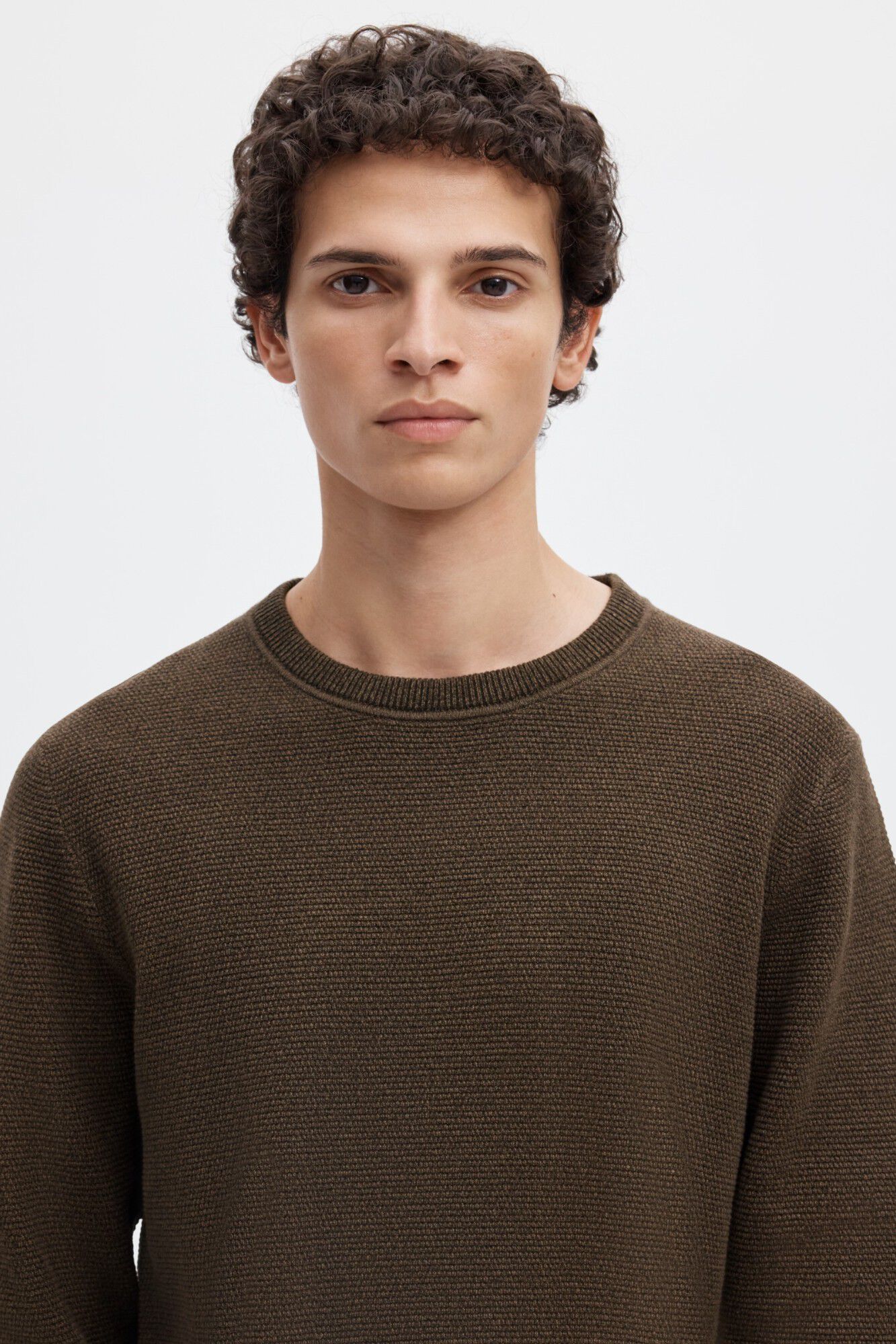 Selected Camisola 100% algod&atilde;o org&acirc;nico Castanho