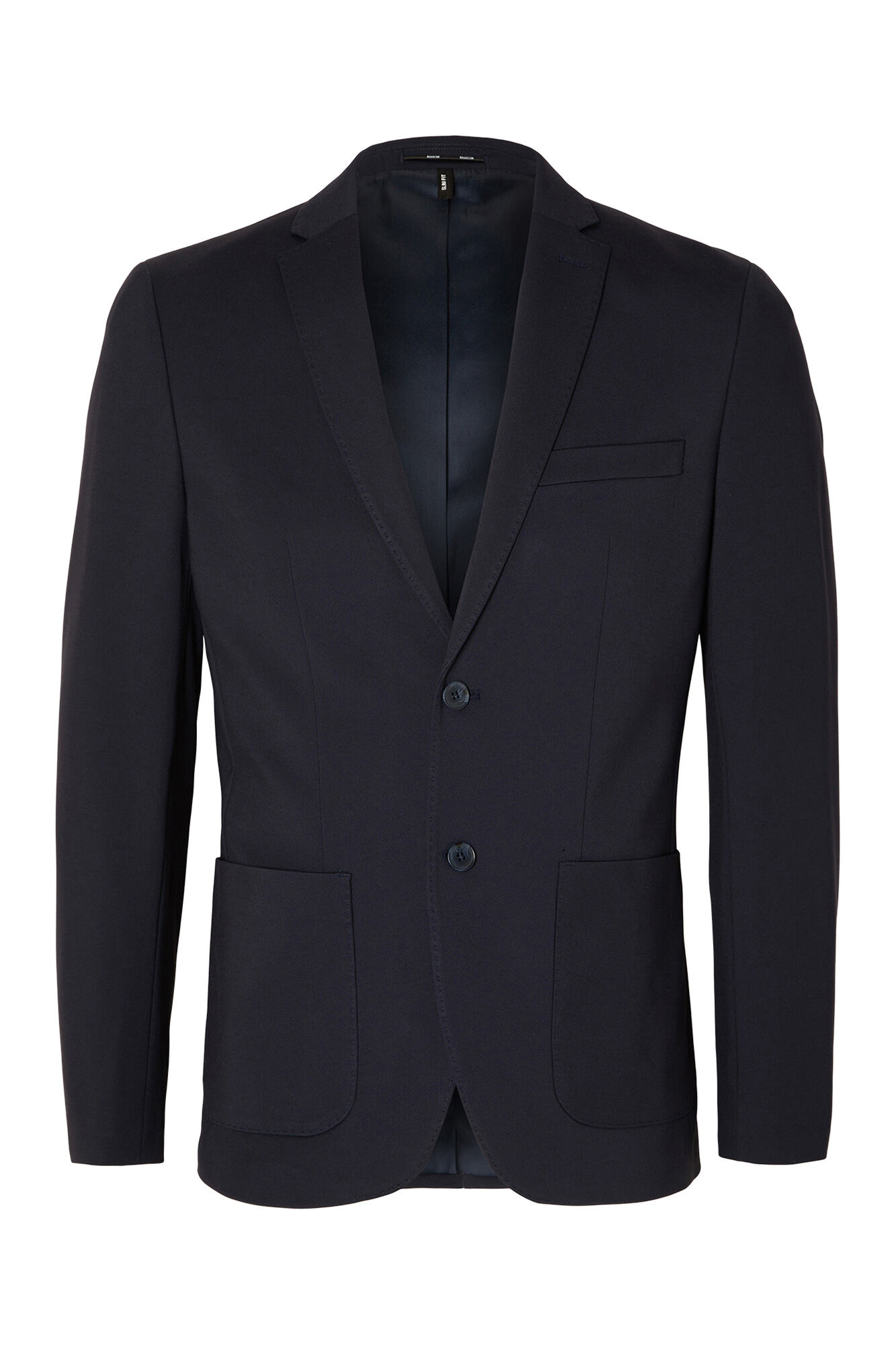 Selected Blazer Slim Fit estilo malha confecionado com Lenzing Ecovero Azul