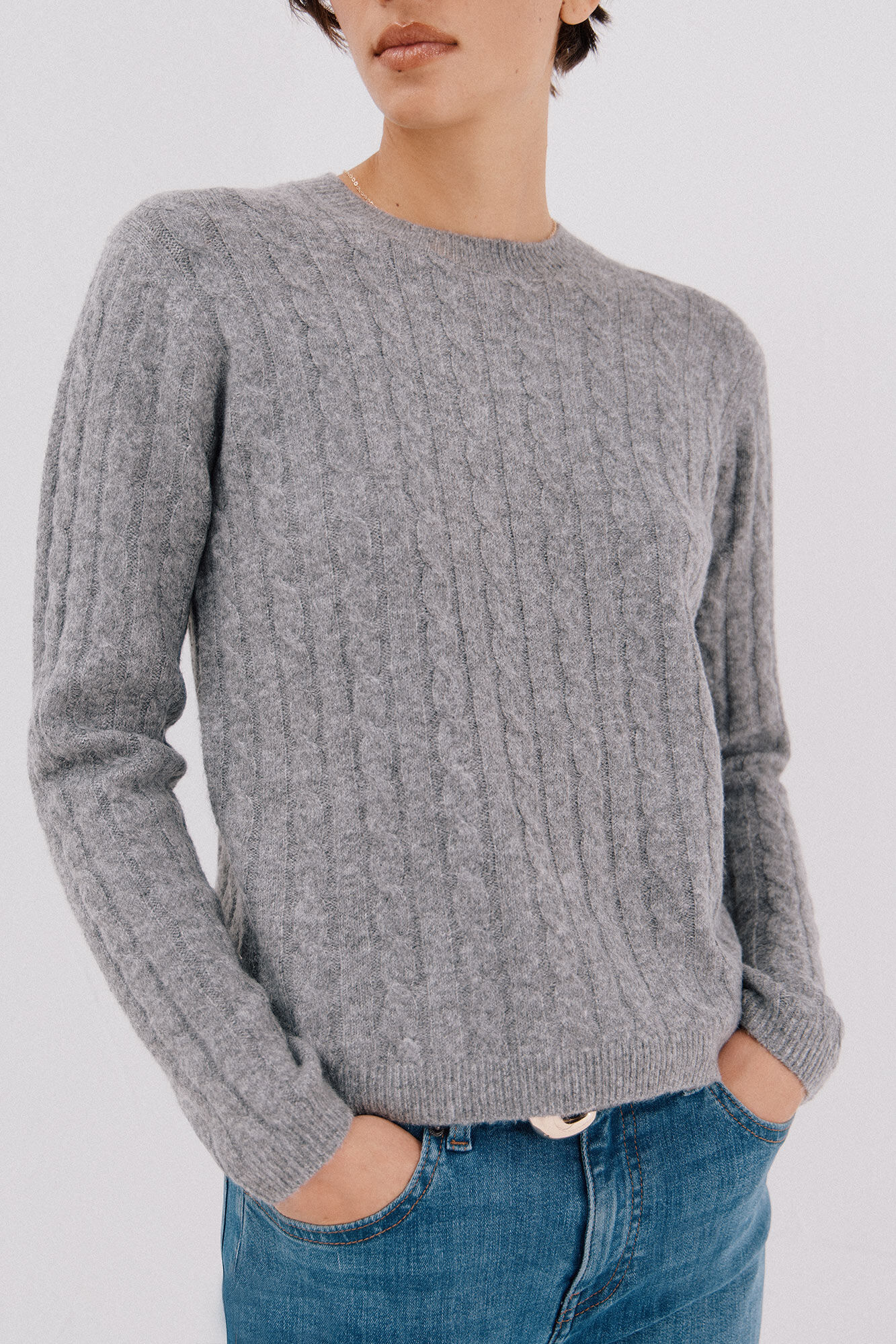 Cortefiel Jersey suave ochos Gris