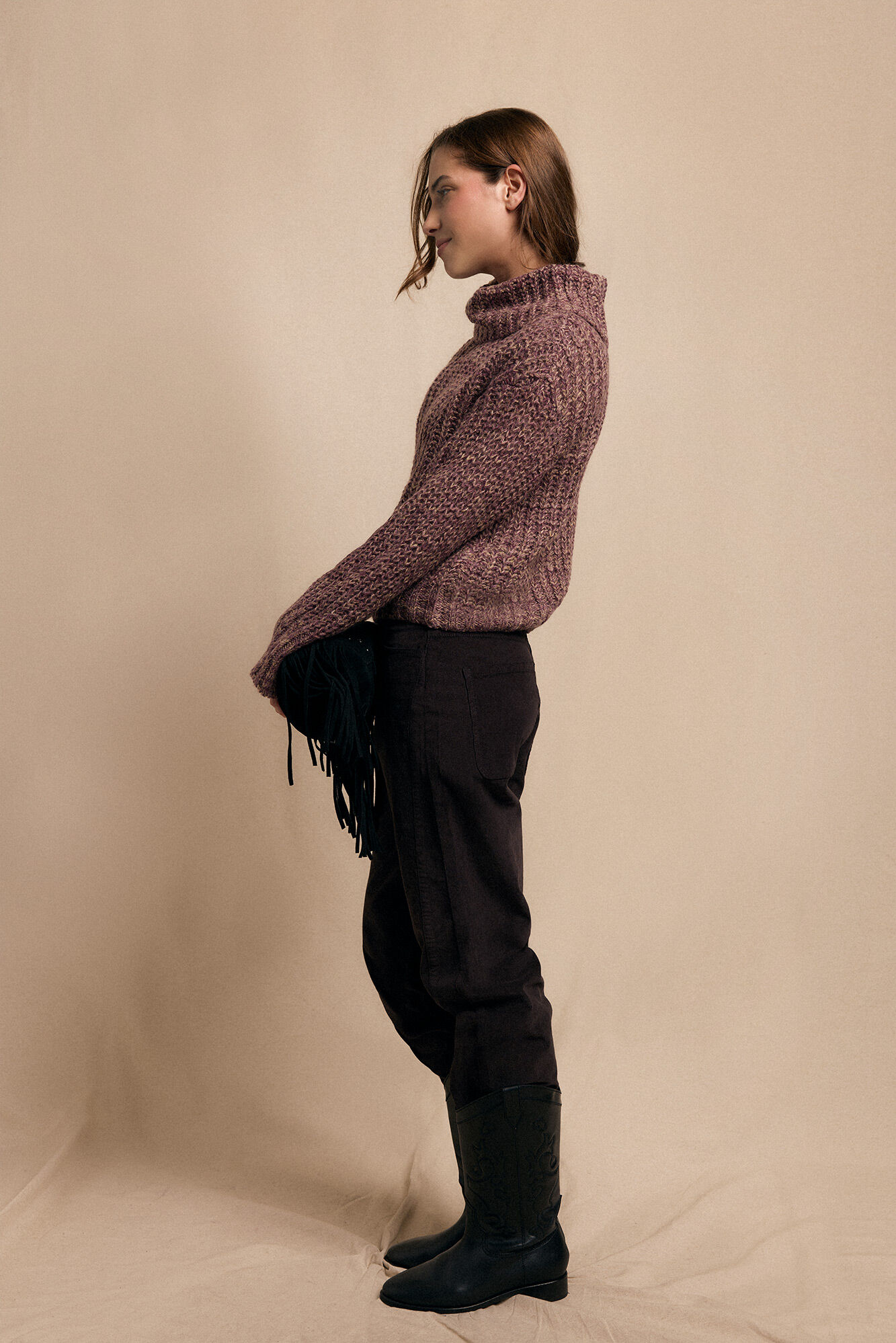 Slowlove Jersey cuello vuelto bicolor