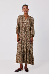 Cortefiel Printed flared dress Printed green