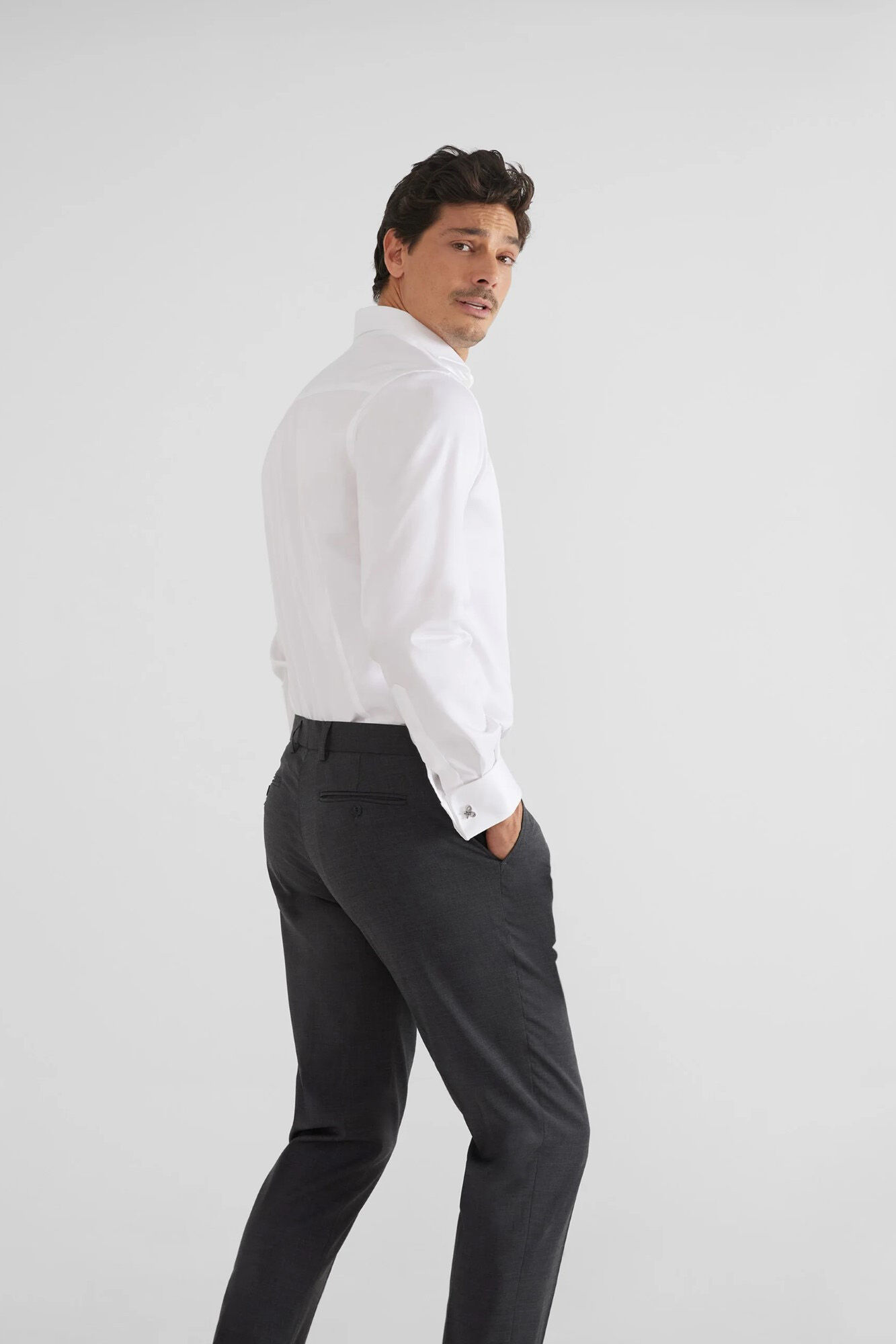 Silbon Camisa vestir pu&ntilde;o doble easy iron Blanco