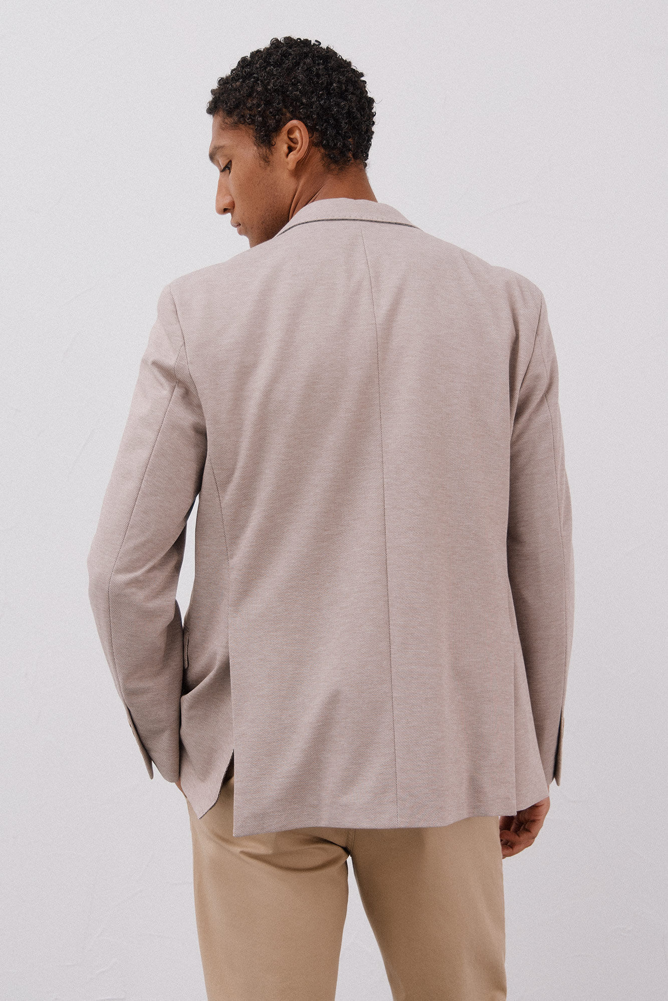 Cortefiel Americana de punto Beige