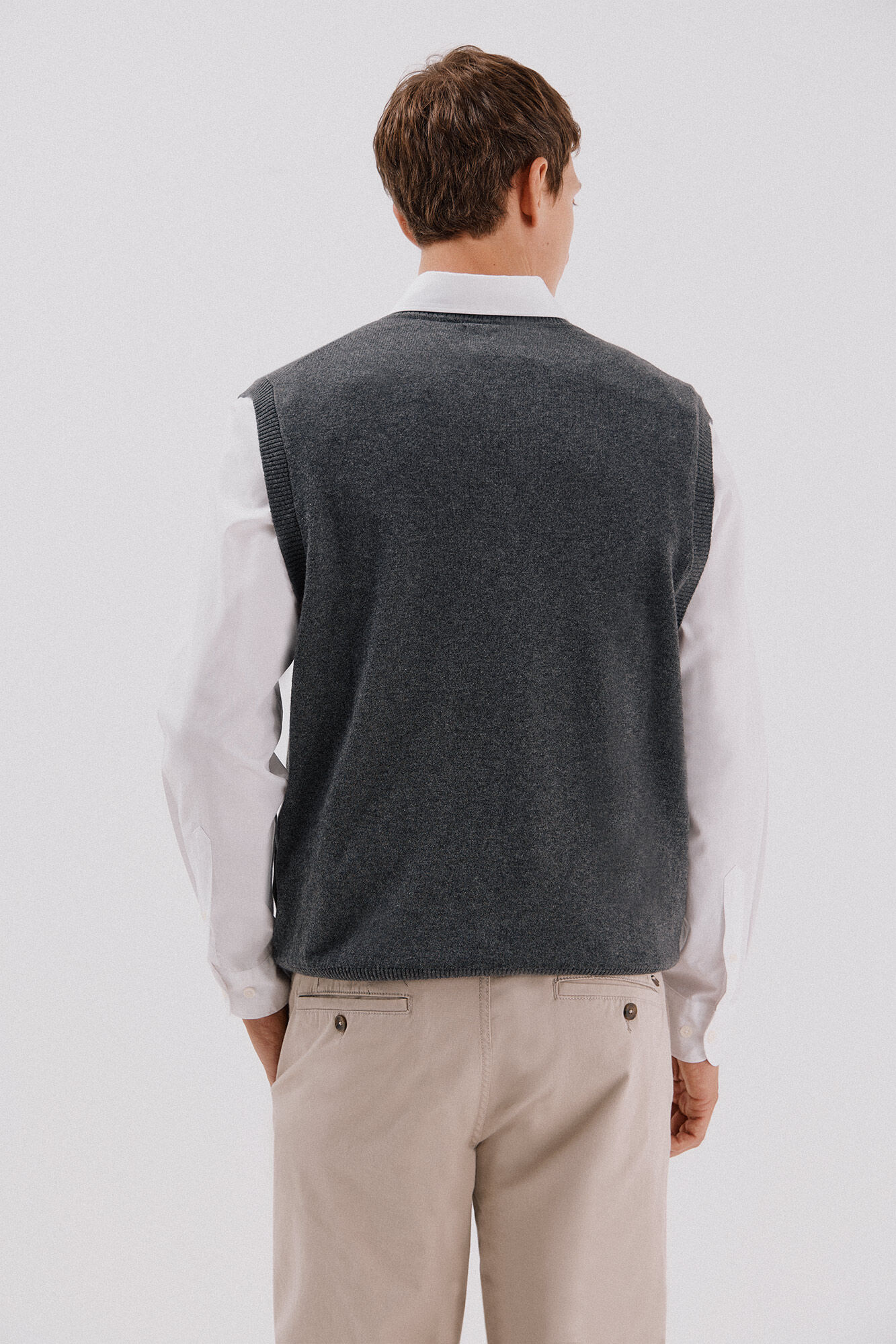 Cortefiel Cotton cashmere knit jersey-knit Grey