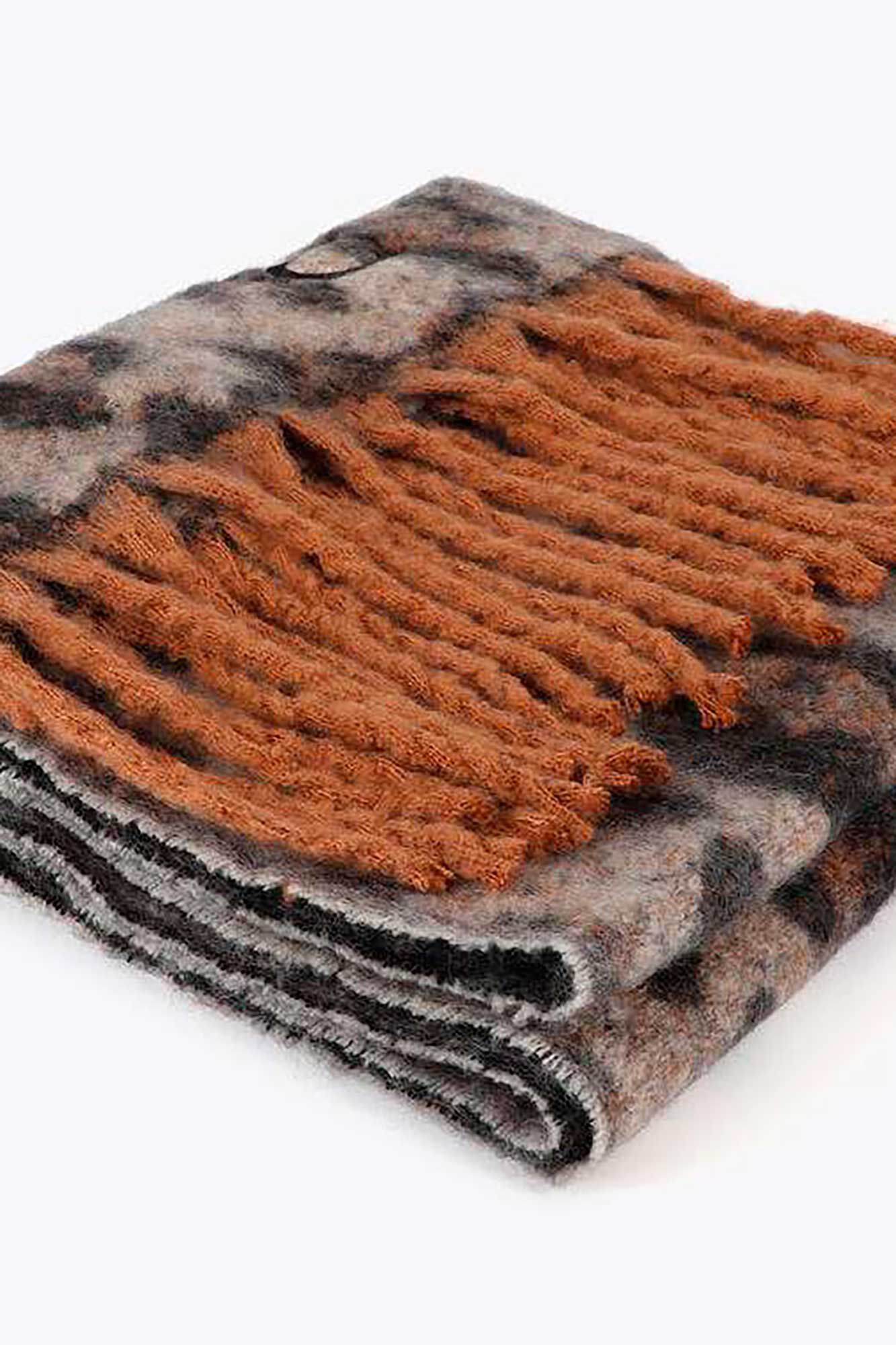 Lola Casademunt Cachecol animal print Castanho