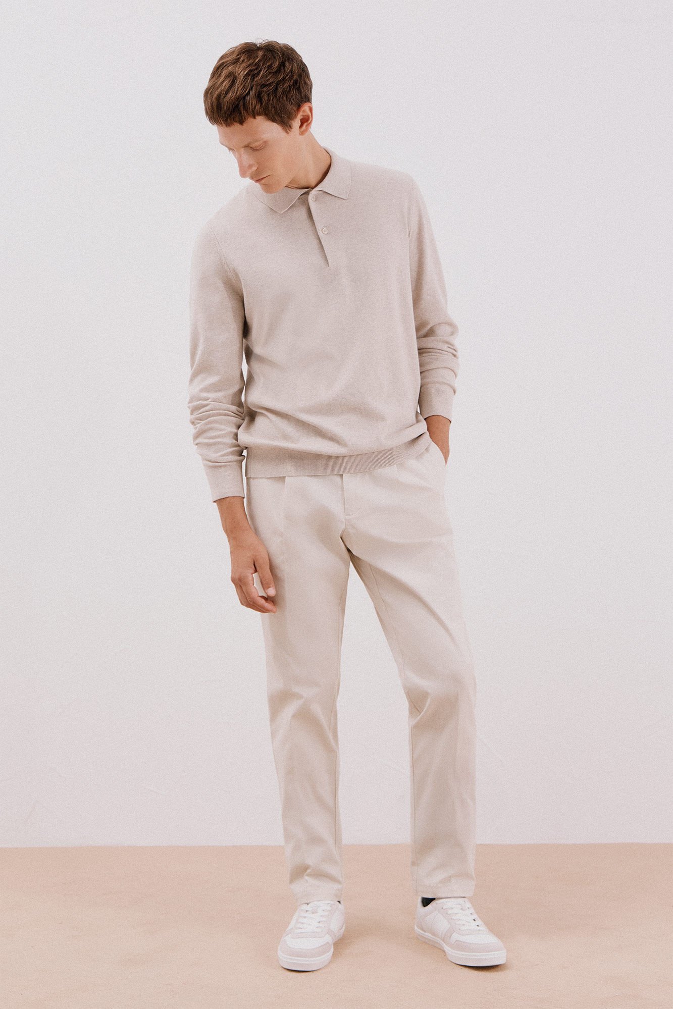 Cortefiel Jersey algod&oacute;n cashmere cuello polo