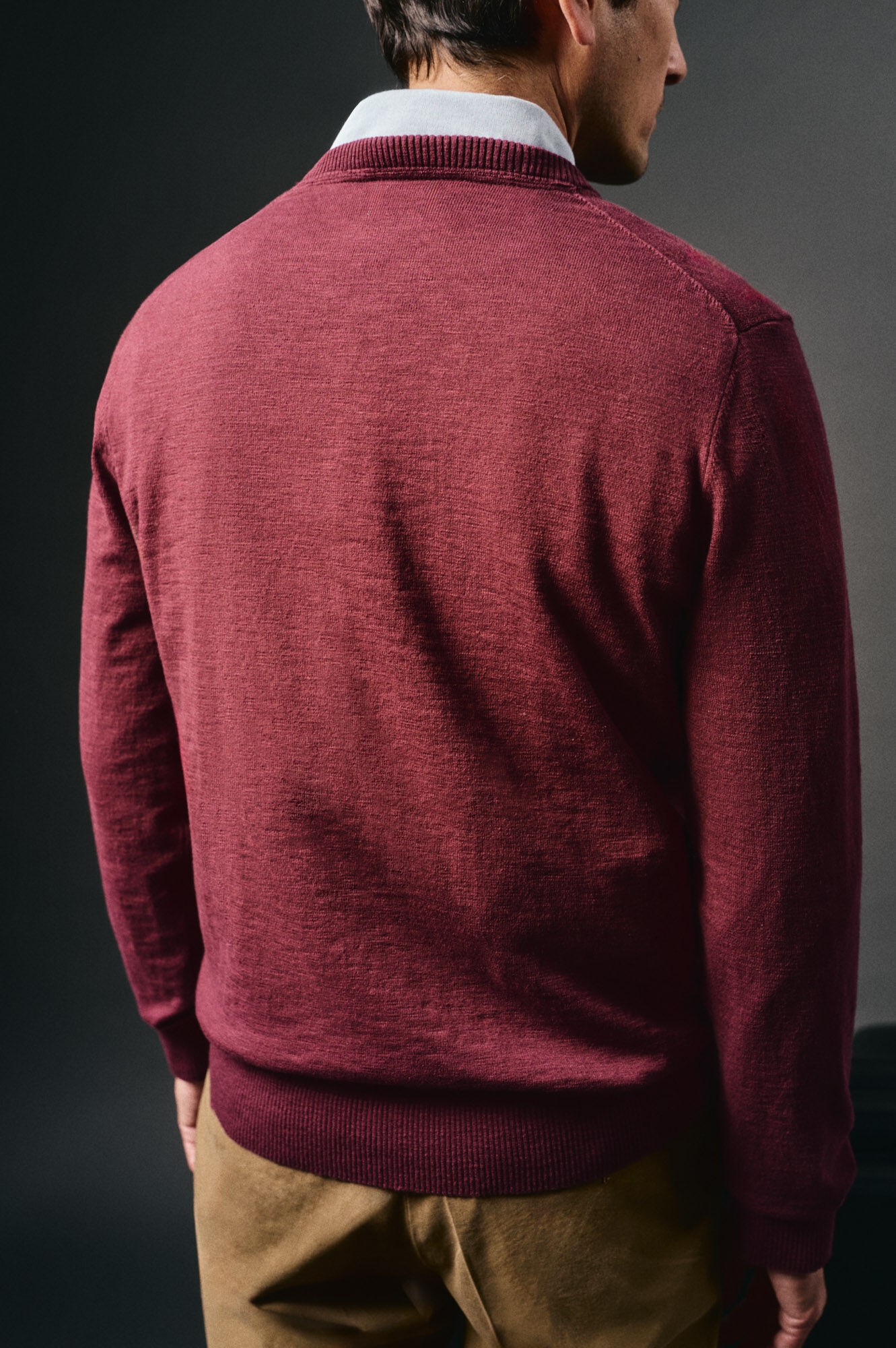 OOTO Jersey cuello redondo algod&oacute;n Granate