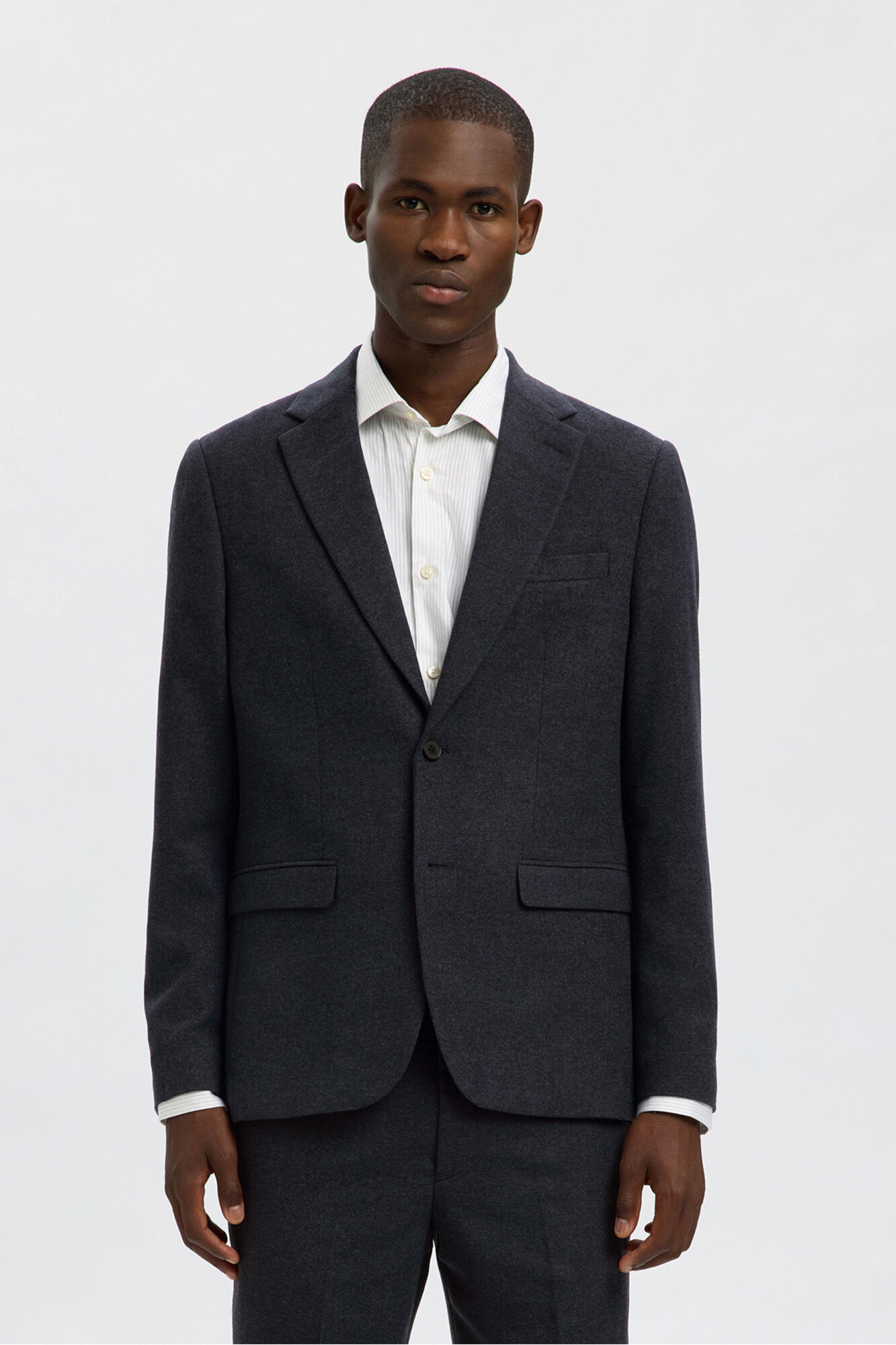 Selected Blazer de l&atilde; slim fit Azul