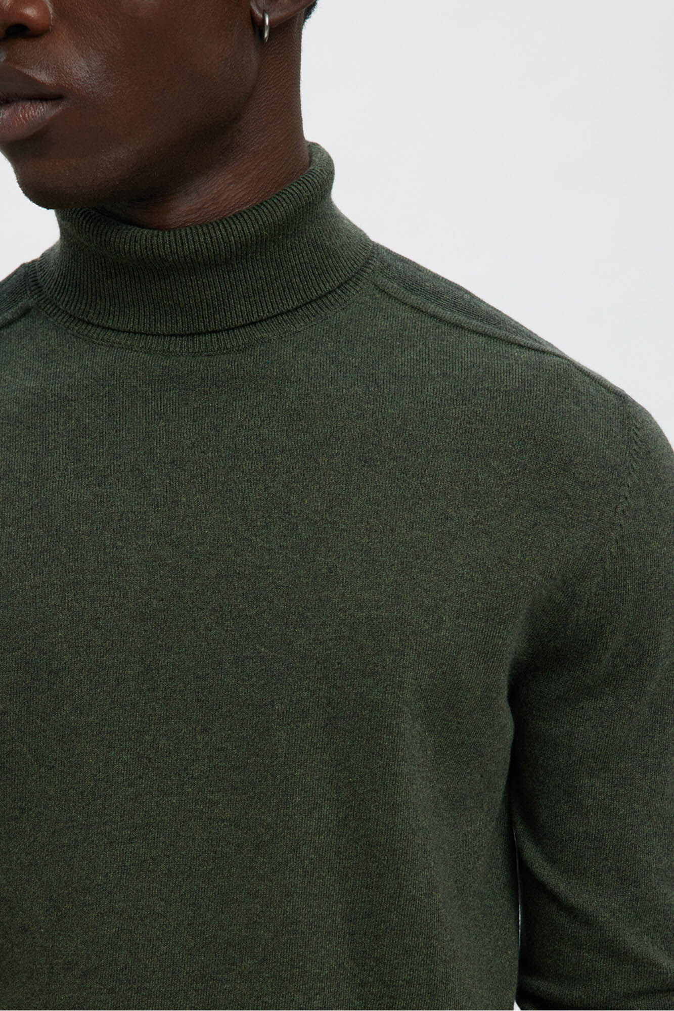 Selected Camisola de gola de algod&atilde;o org&acirc;nico 