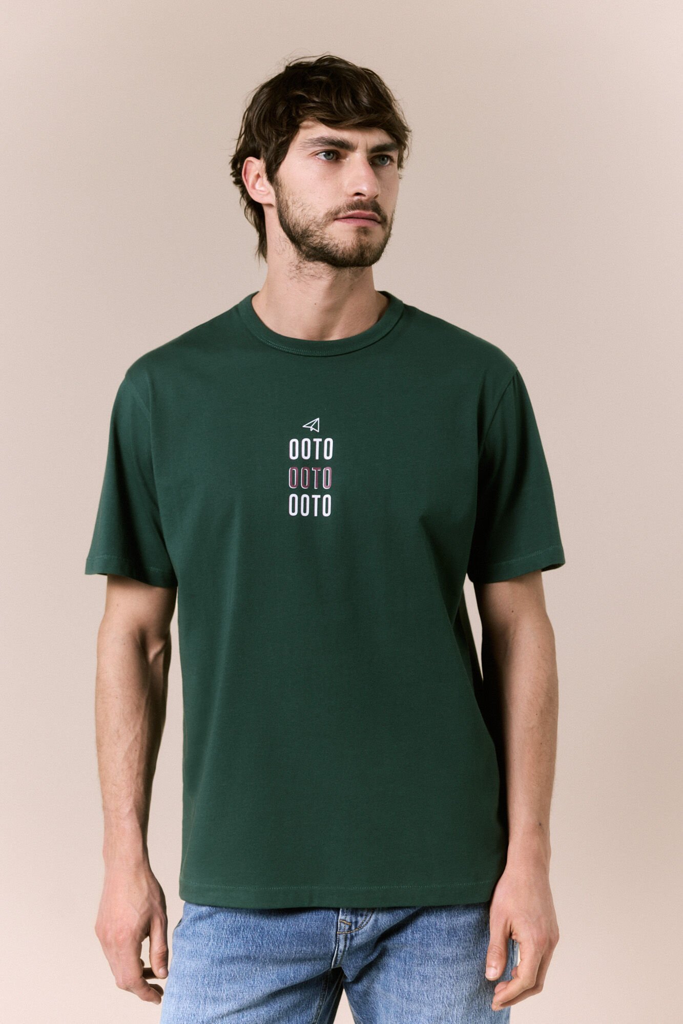 OOTO Washed T-shirt with logo Green