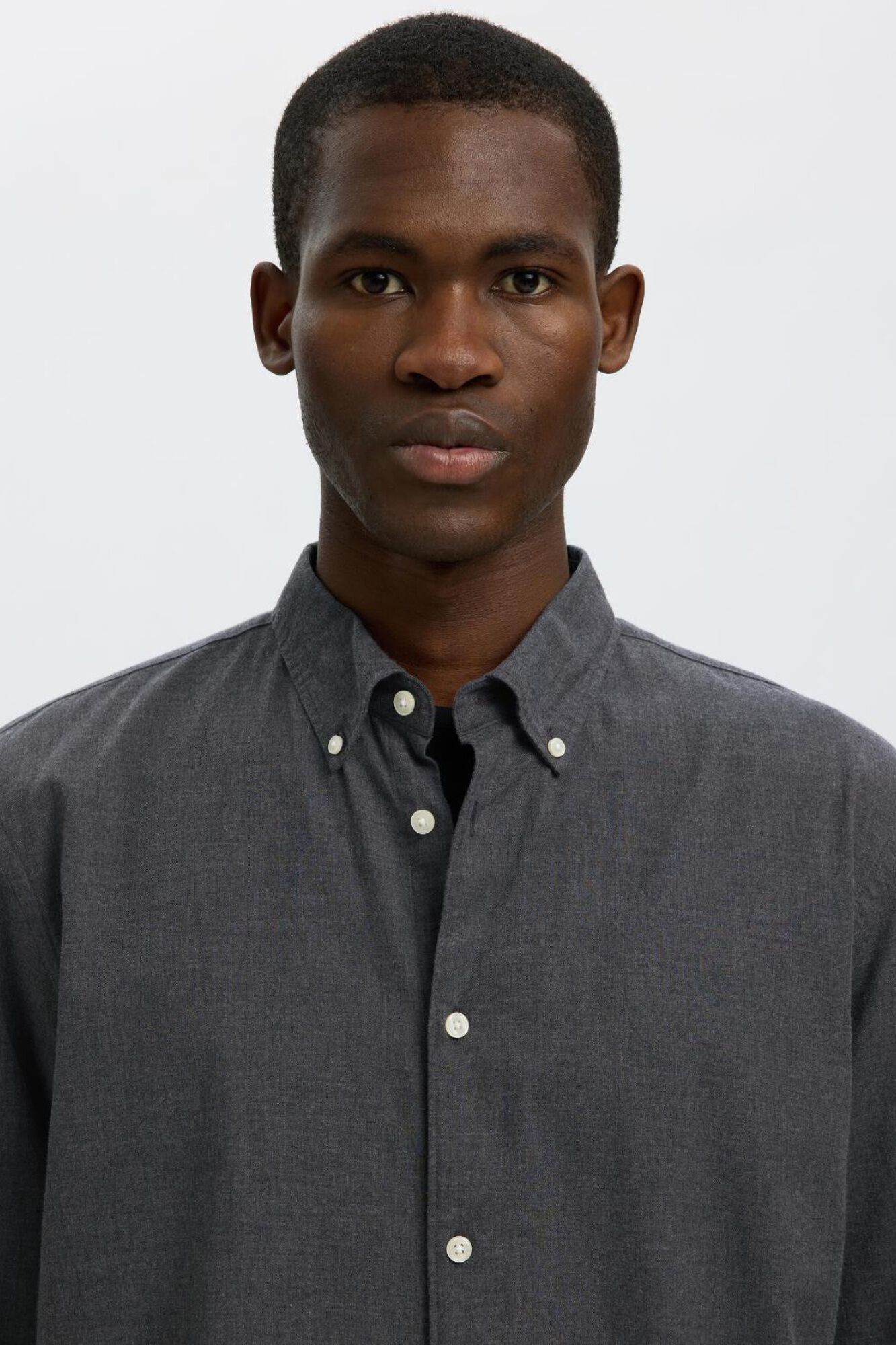 Selected Camisa regular fit Cinzento