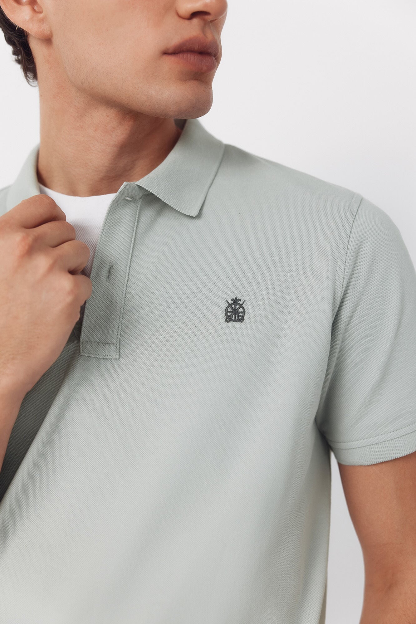 Cortefiel Polo b&aacute;sico de piqu&eacute; slim Azul