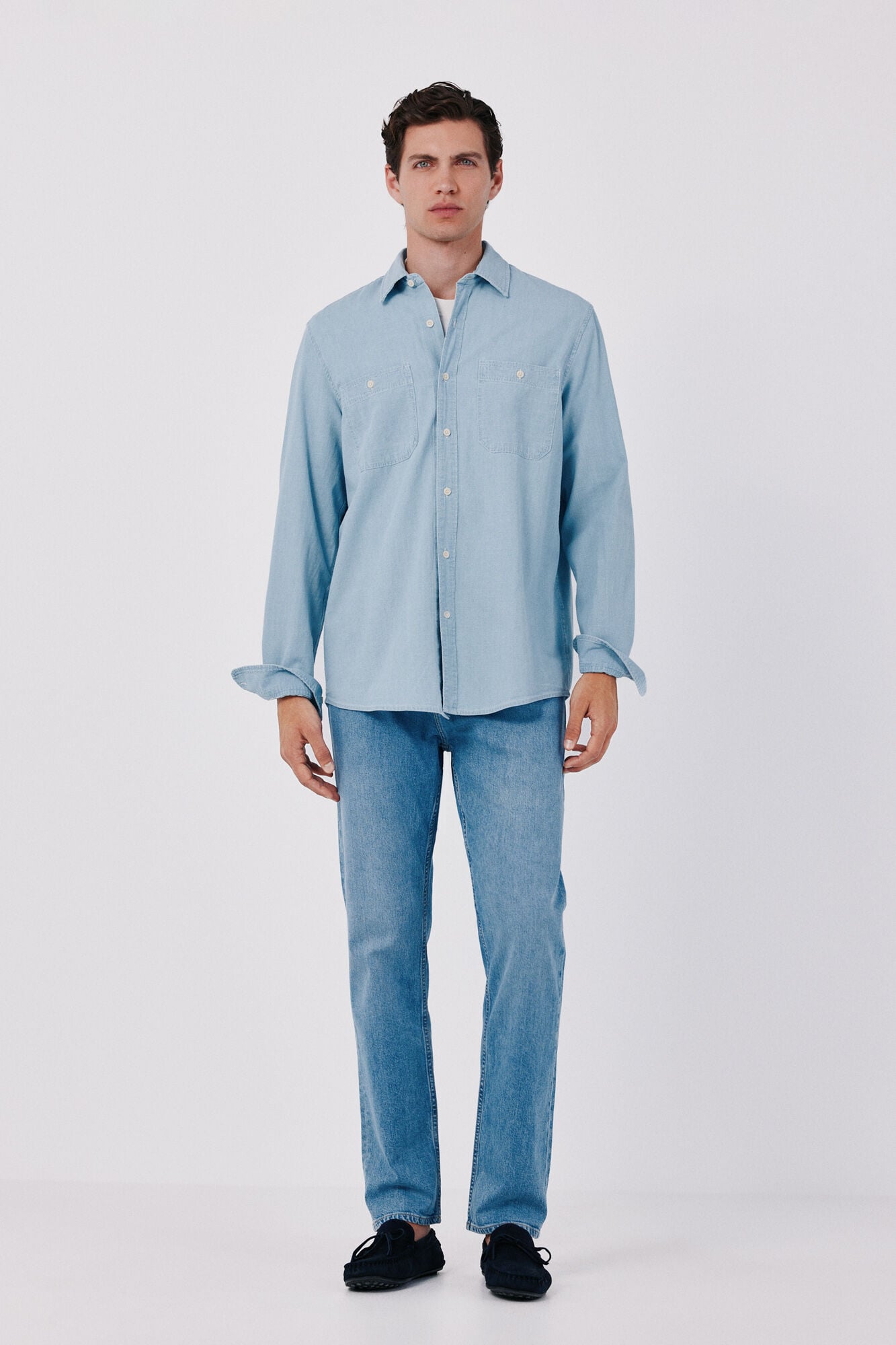 Cortefiel Camisa chambray utility