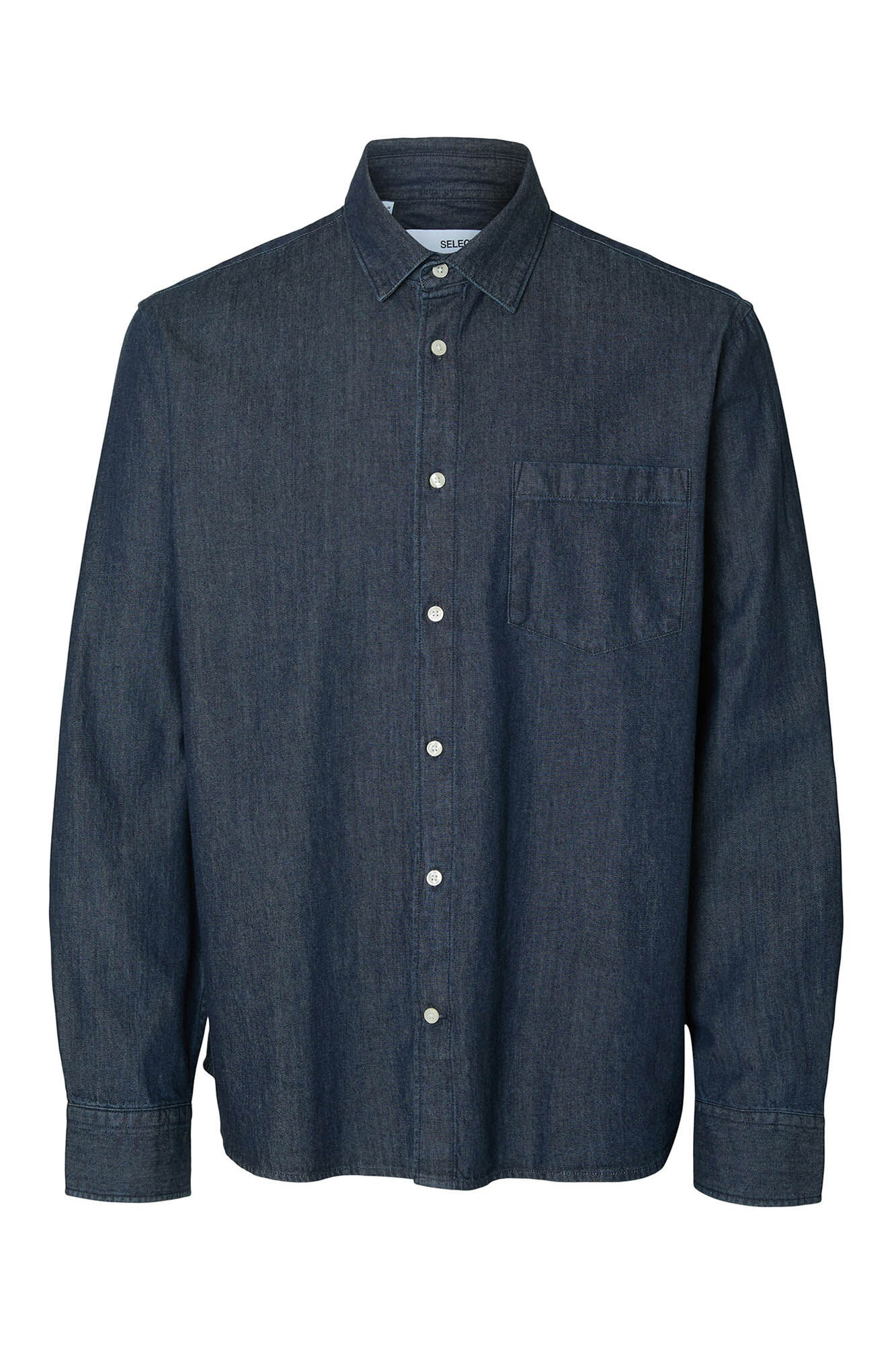 Selected Camisa vaquera ligera 100% algod&oacute;n org&aacute;nico. Azul marino