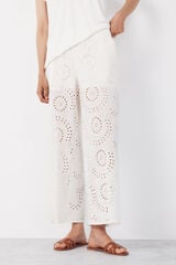 Cortefiel Embroidered women's trousers Multicolour