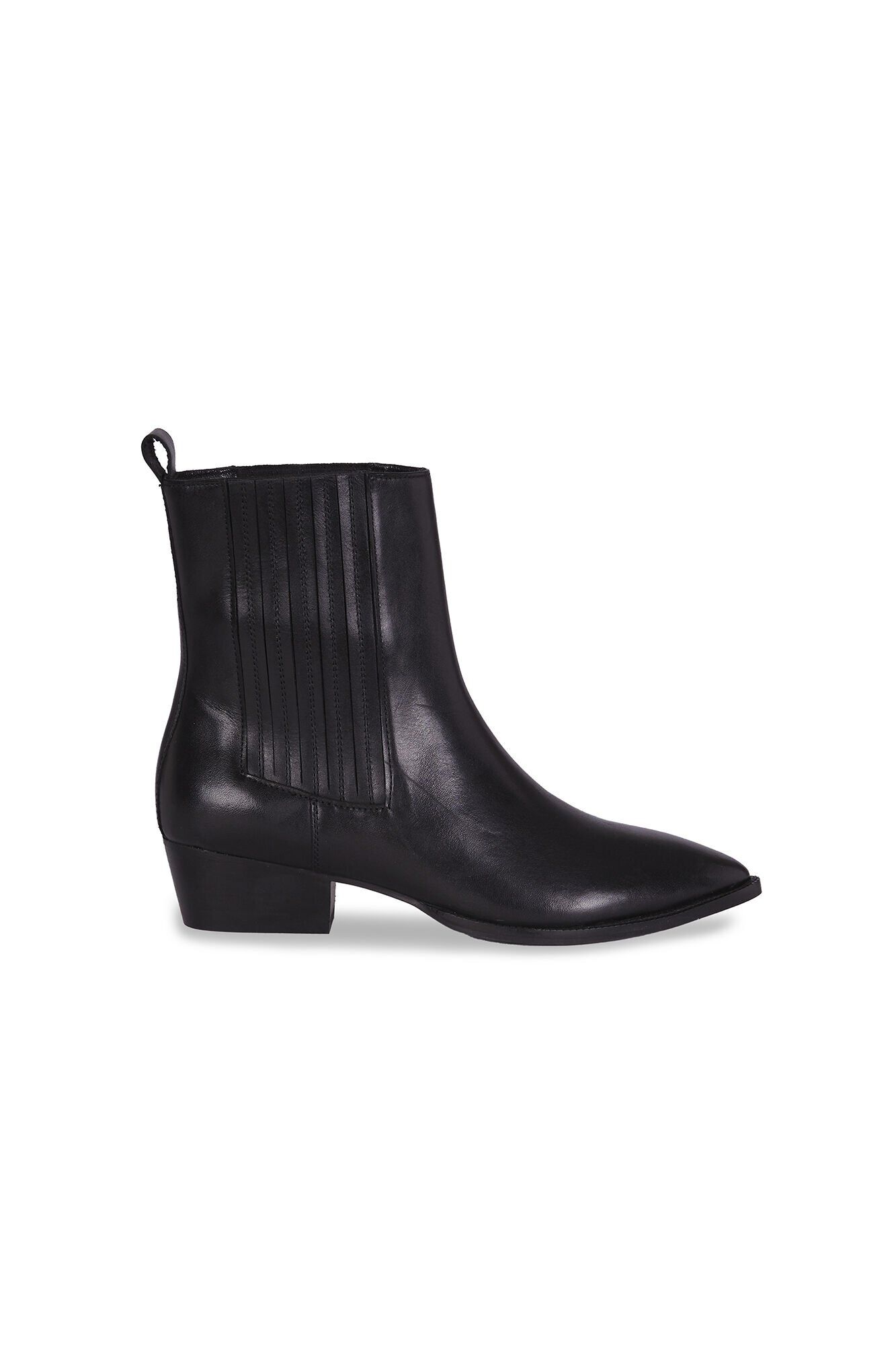 Cortefiel Elastic leather boot Black