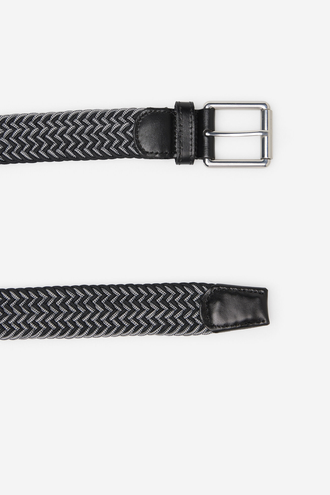 Cortefiel Elastic braided belt Black