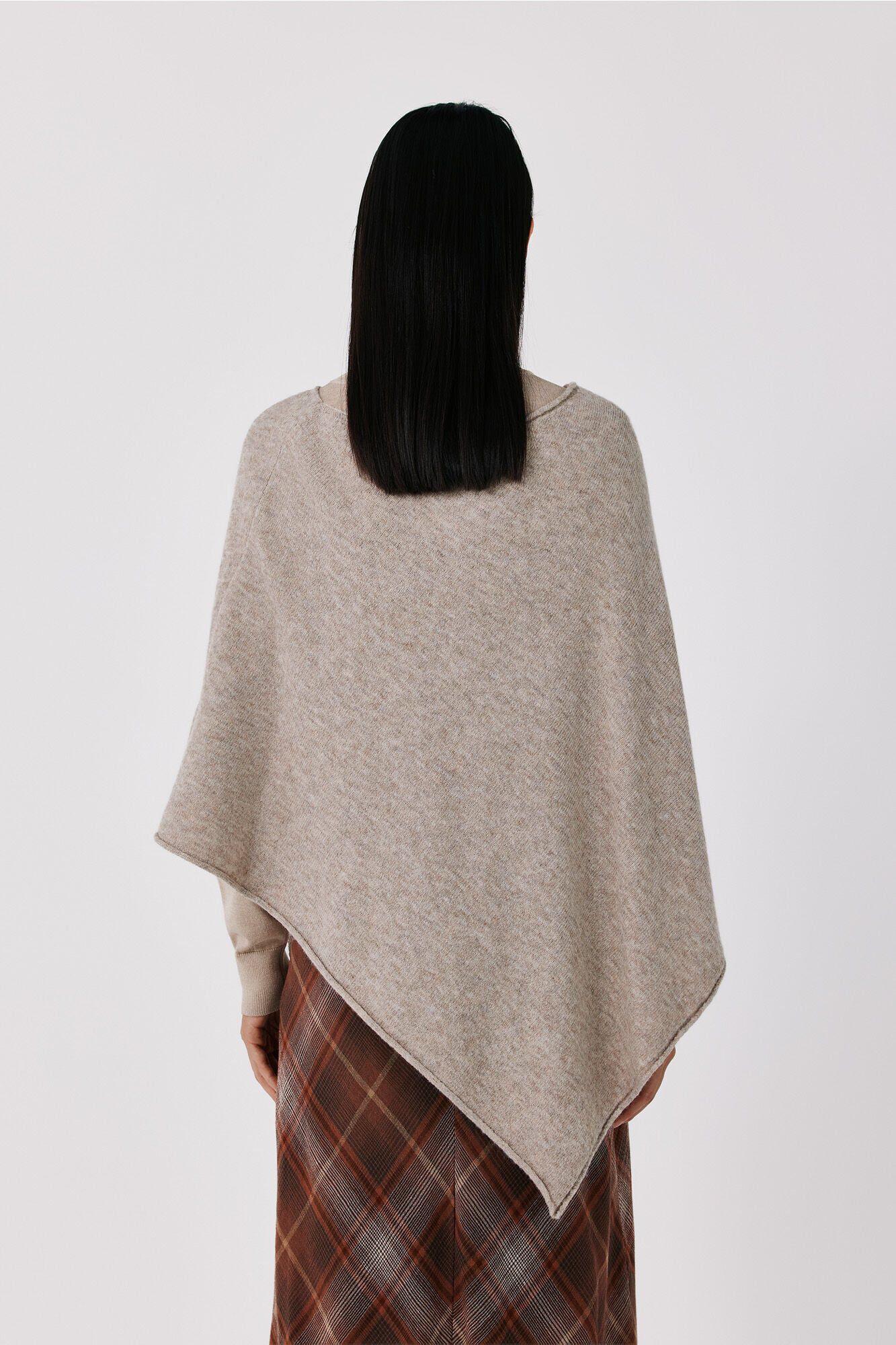 Cortefiel Soft touch poncho Beige