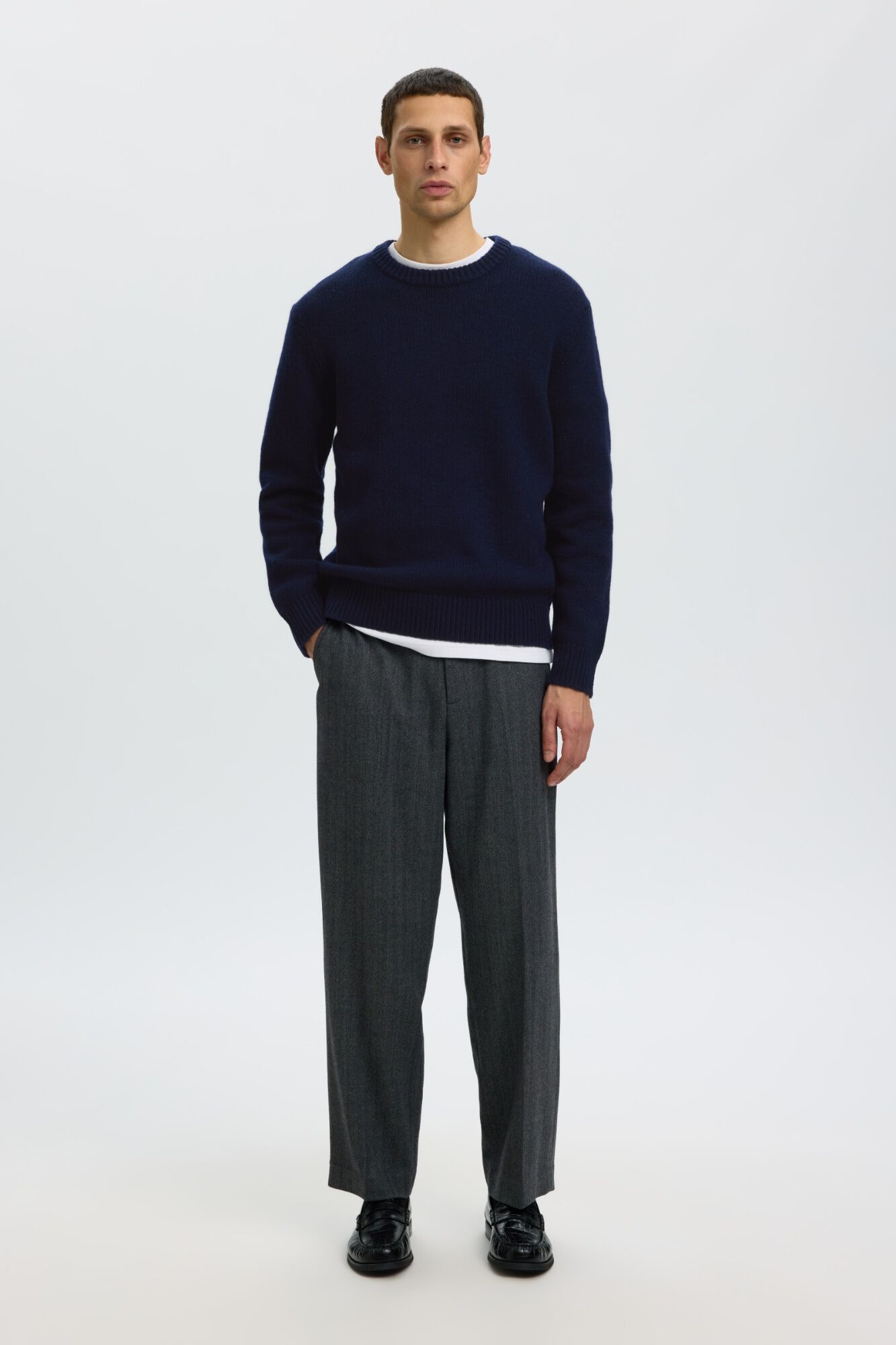 Selected Camisola de l&atilde; RWS Relaxed Fit Azul