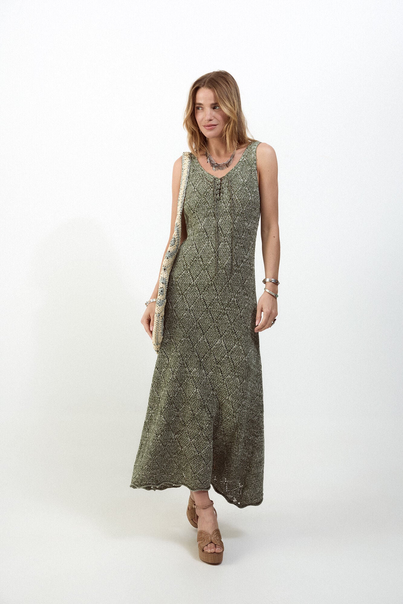 Slowlove Vestido largo calado