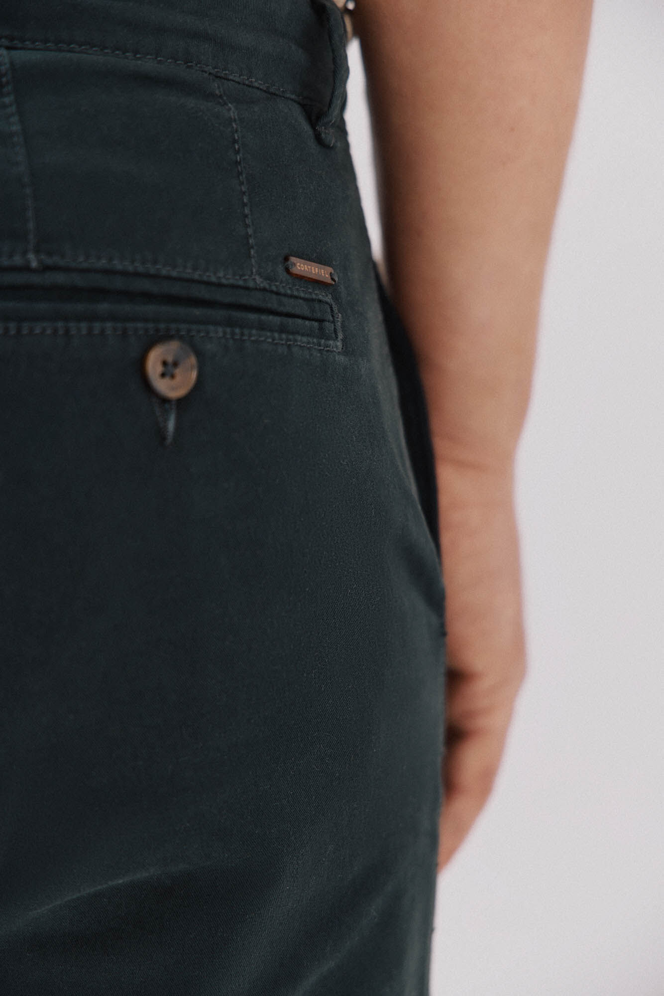 Cortefiel Slim fit chinos Dark green