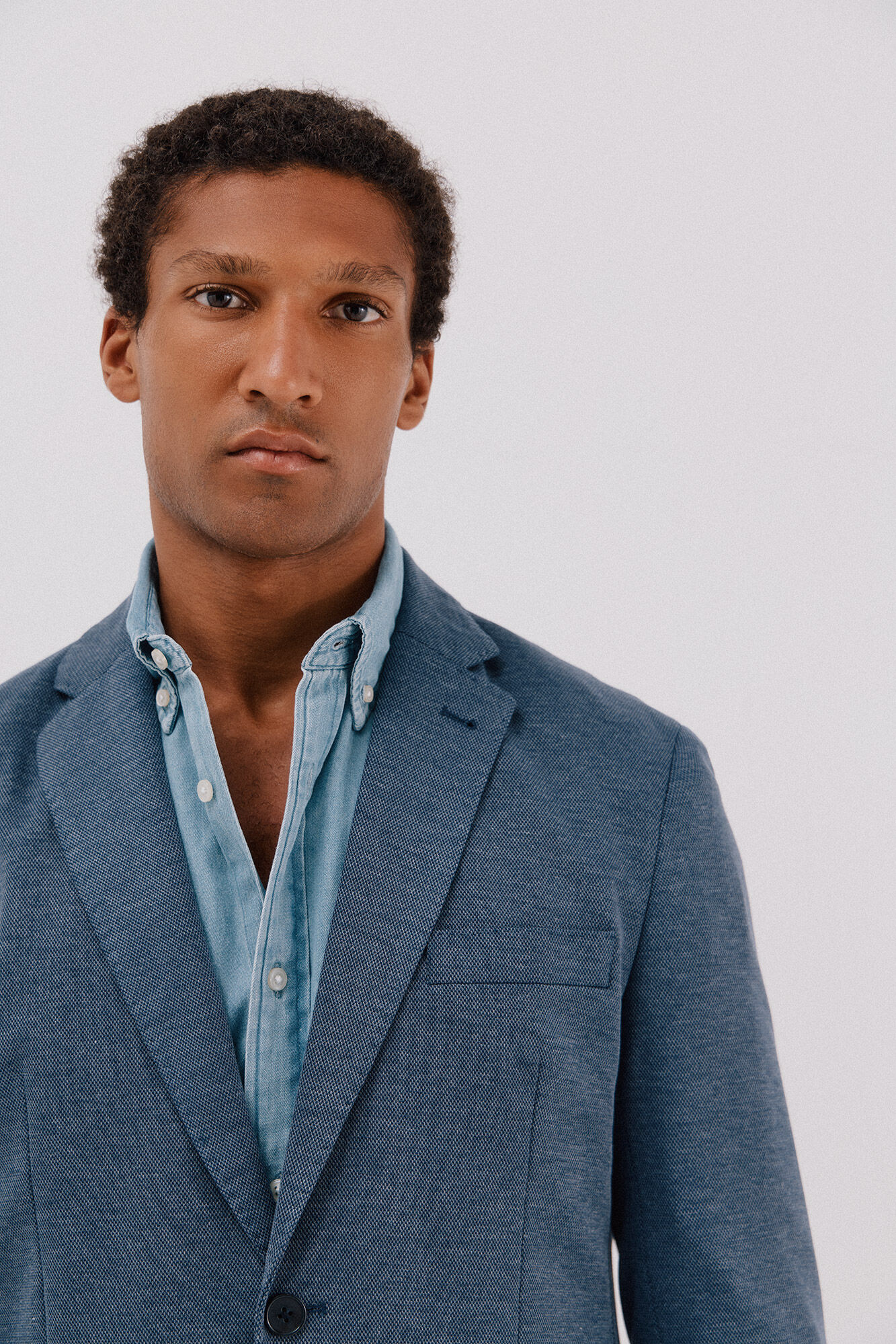 Cortefiel Jersey-knit blazer  Blue
