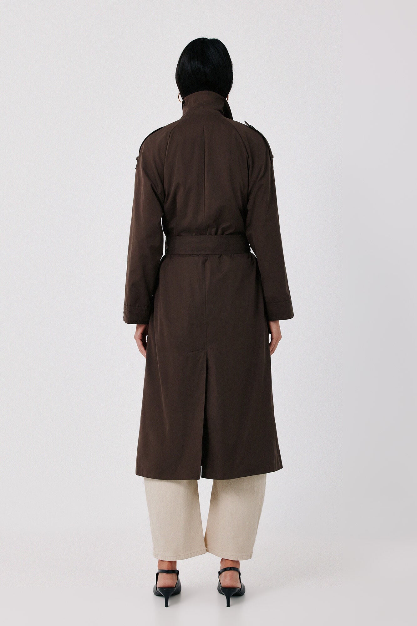 Cortefiel Long trench Dark brown