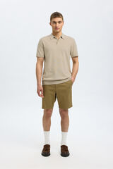 Selected Polo de malha de manga curta Tostado