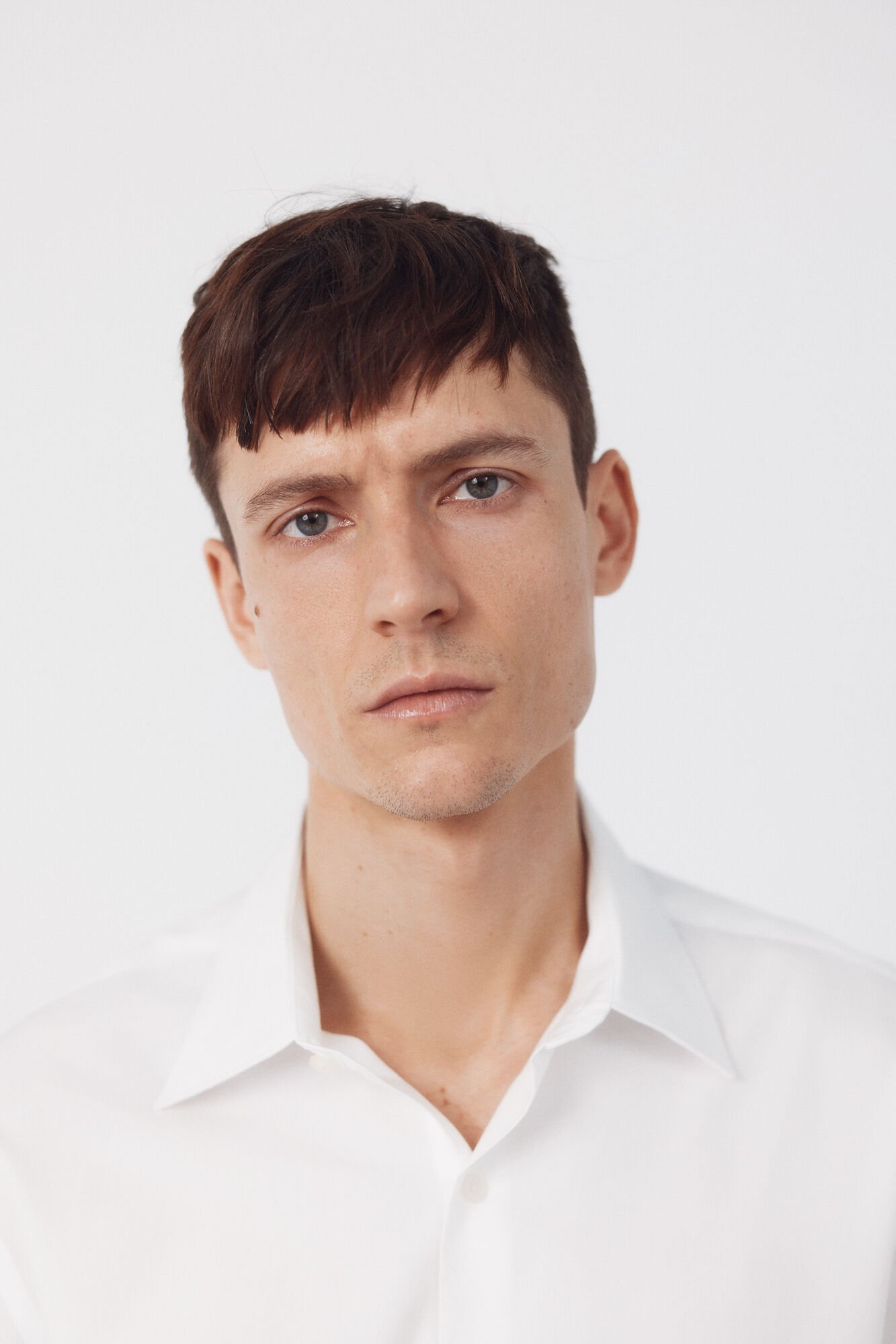 Cortefiel Plain tencel cotton dress shirt White