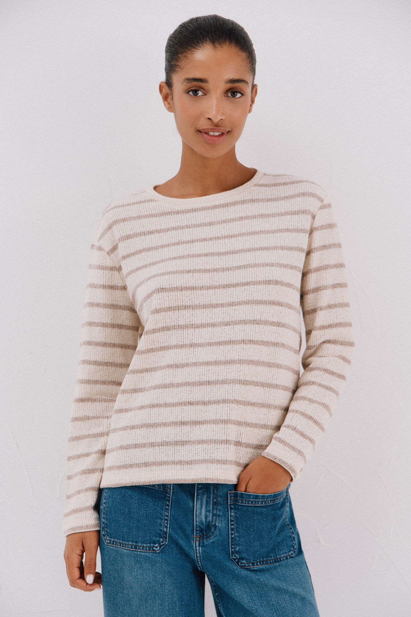 Cortefiel striped chenille t-shirt