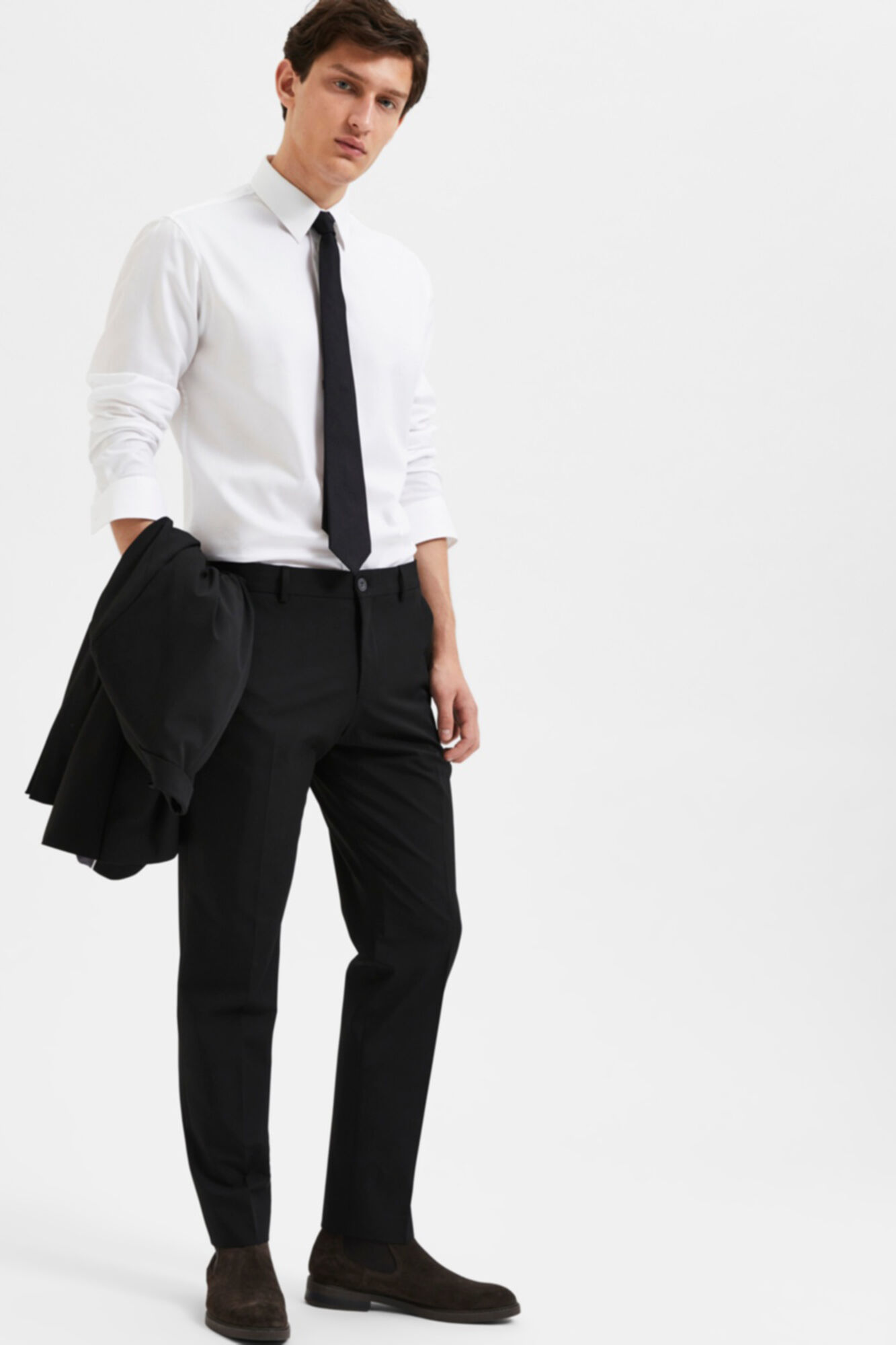 Selected Slim fit suit trousers  Black