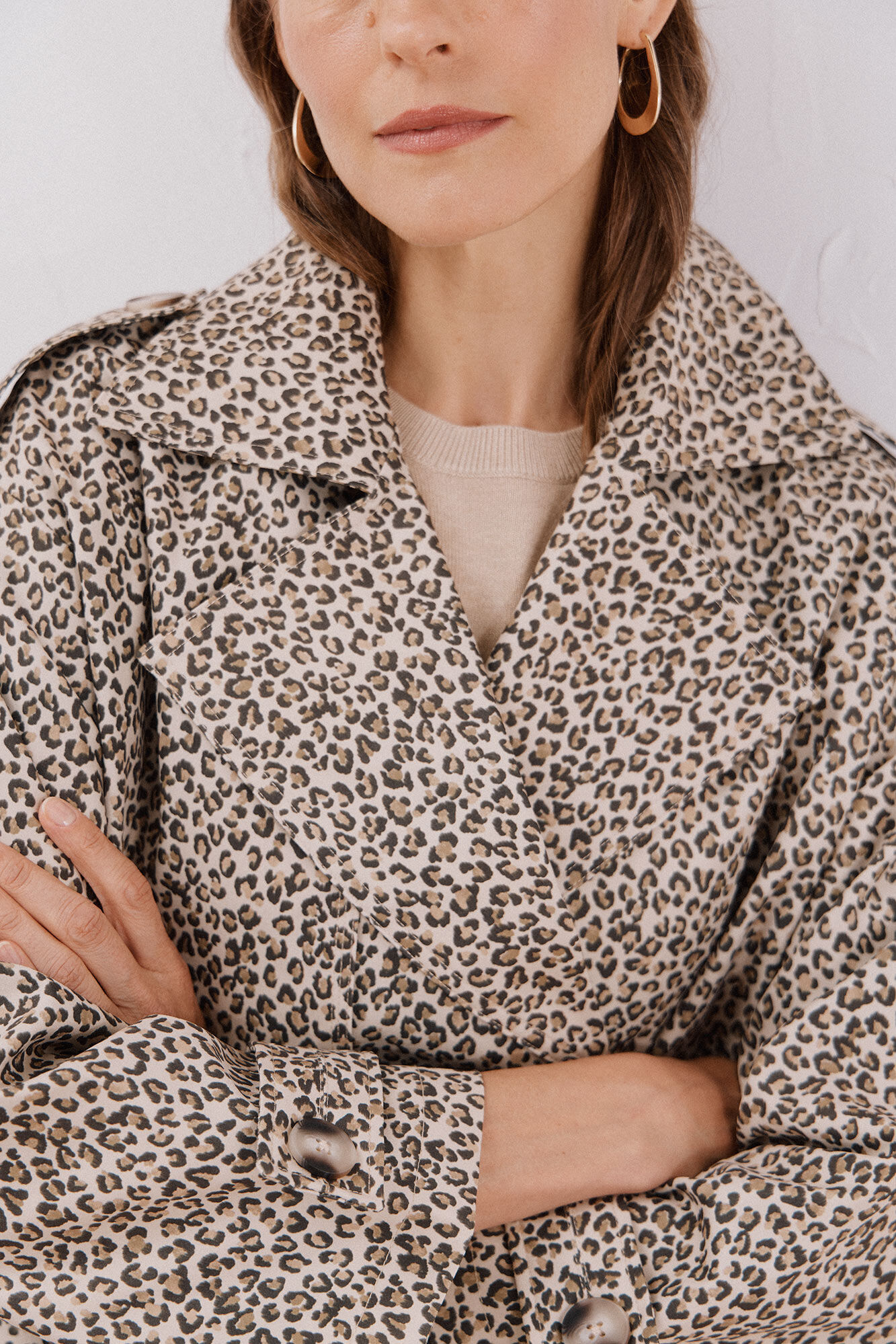 Cortefiel Short trench coat Multicolour