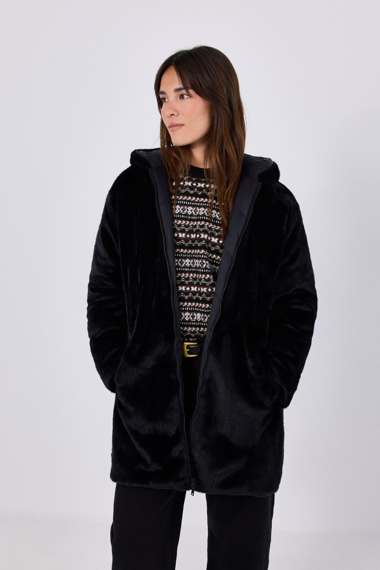 Cortefiel Anorak acolchado reversible efecto pelo