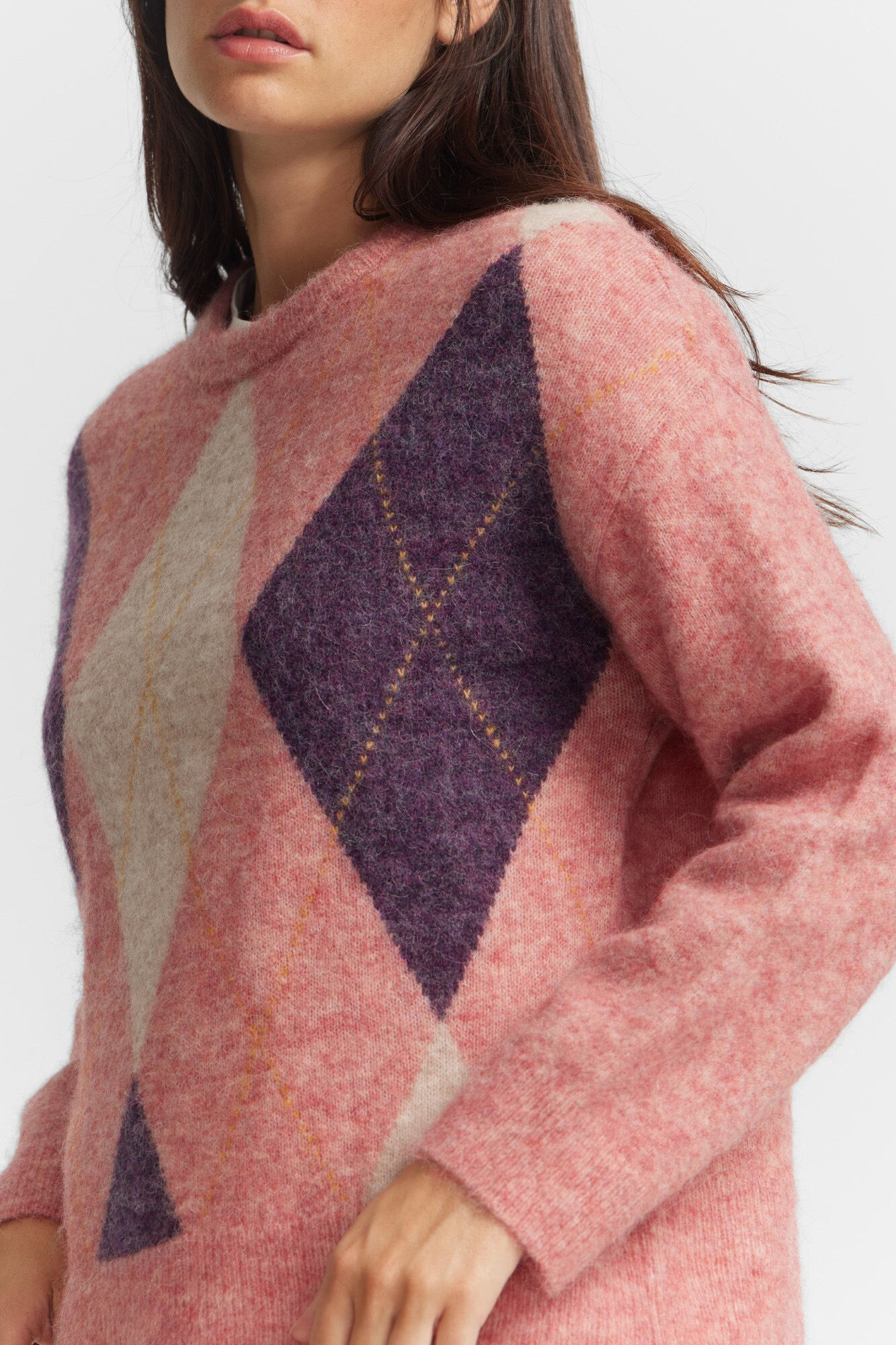 Silbon Jersey punto rombos Rosa